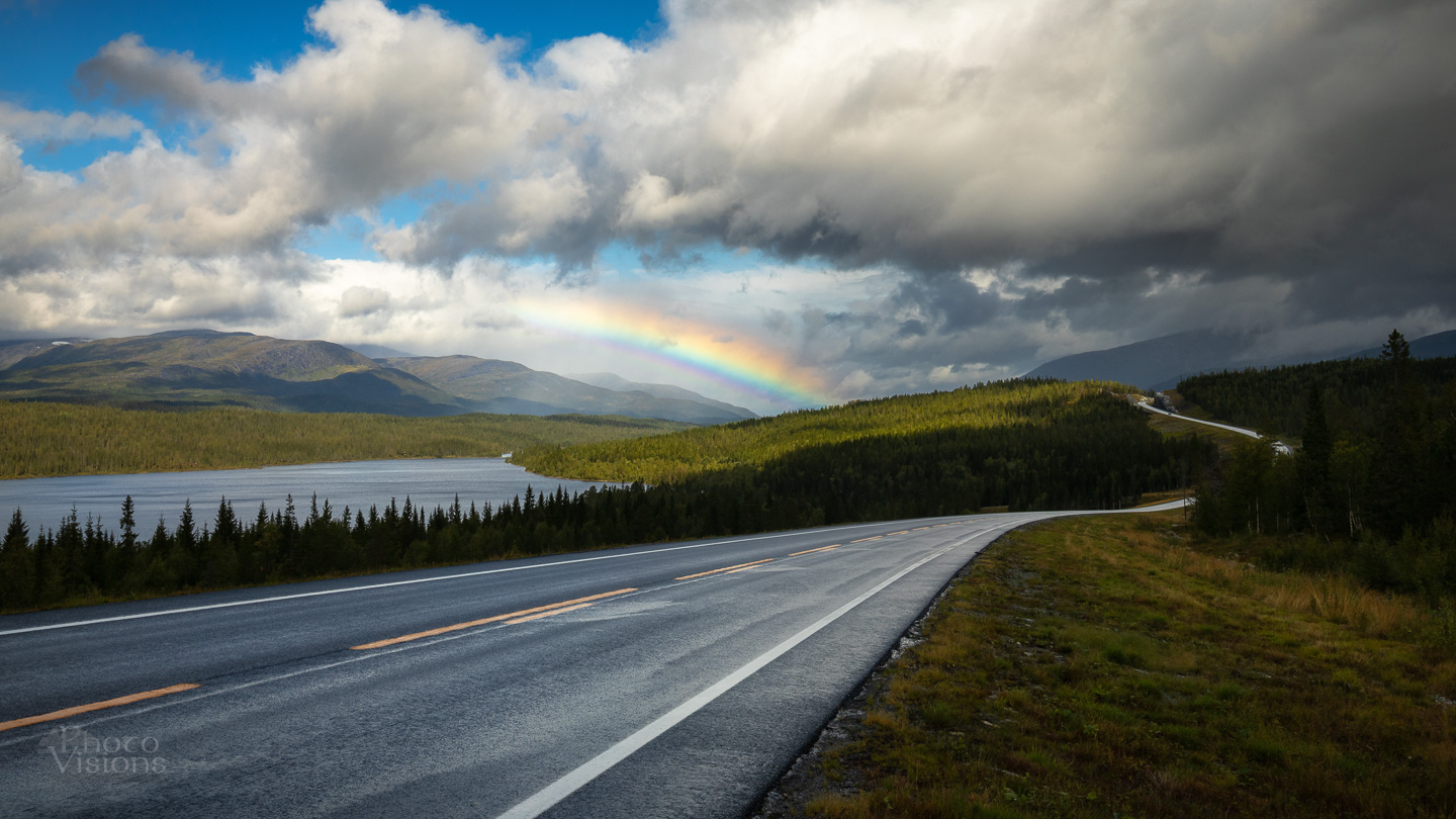 norway,northern,landscape,mountains,rainbow,roadside, Photo Visions