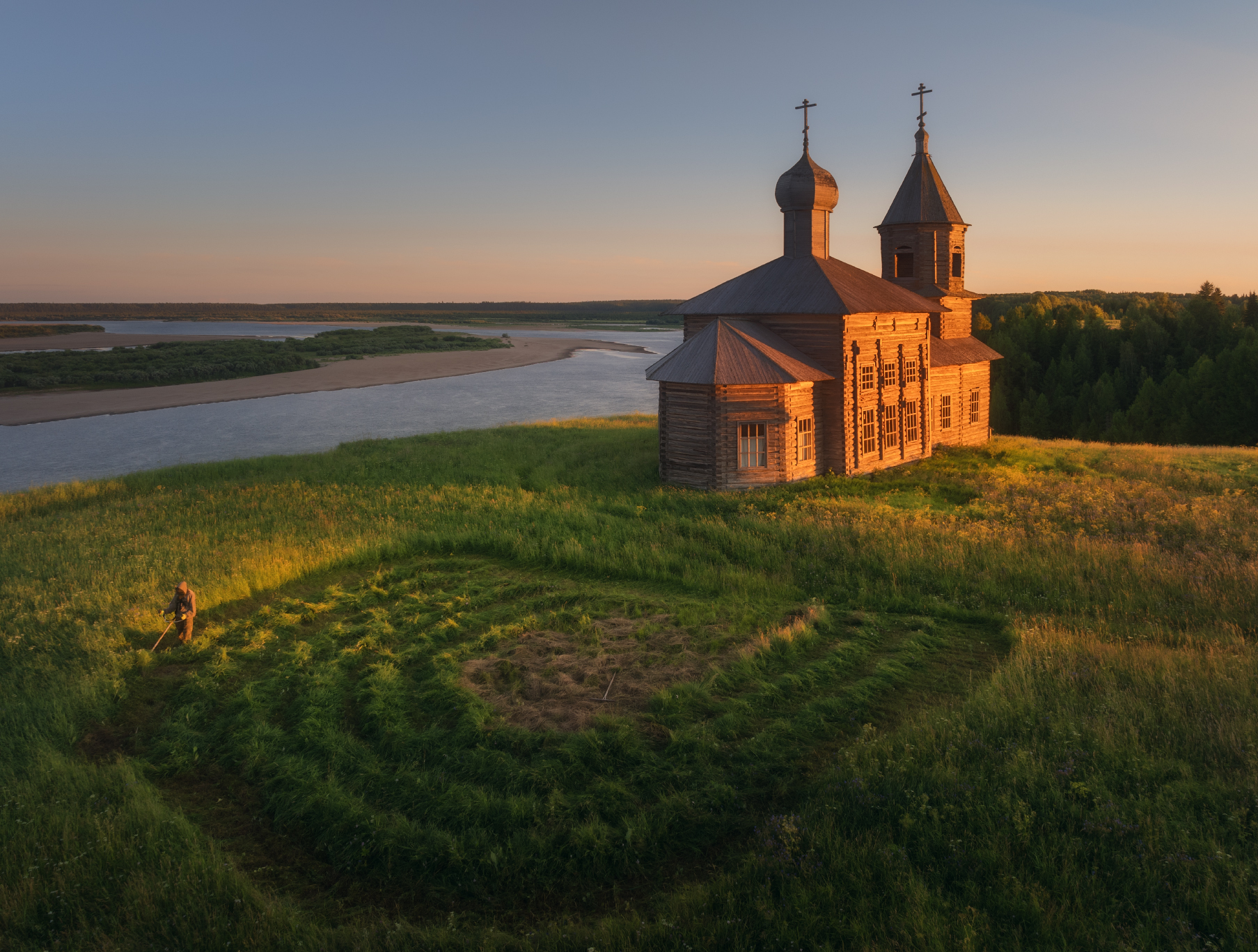 Архангельская область, вечер, закат, Большая Нисогора, река Мезень, Шишкин Дмитрий