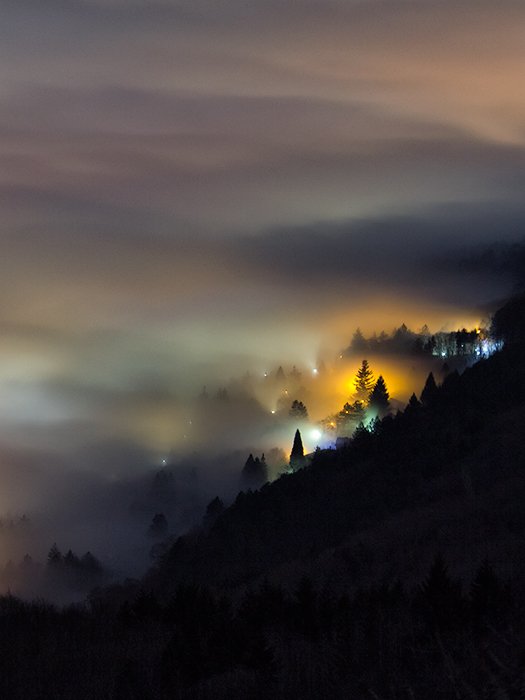 ночной пейзаж, ночь, тумань, Ирина Костова