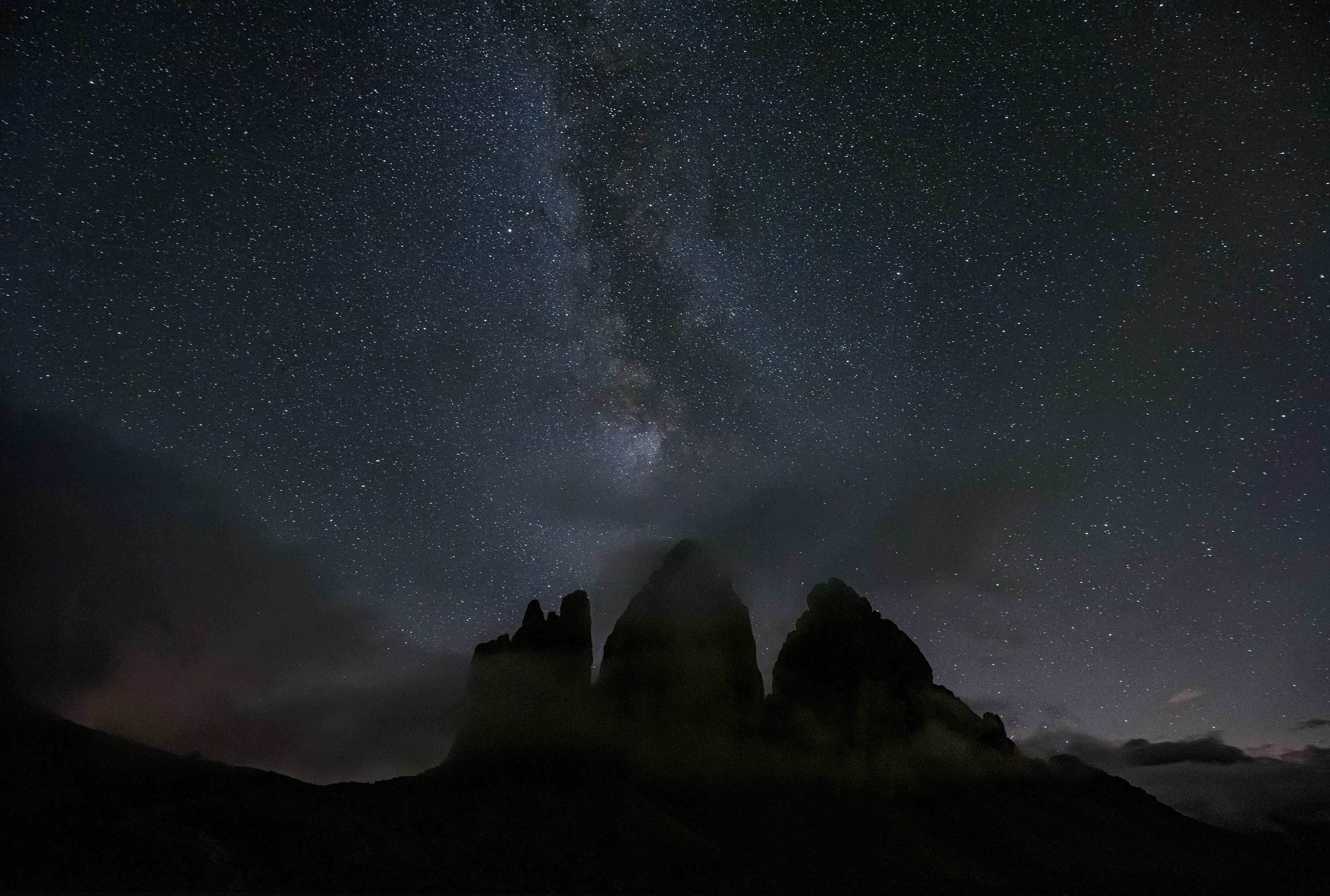 alps, mountains, italy, autumn, dolomites, night, milky way,  Gregor