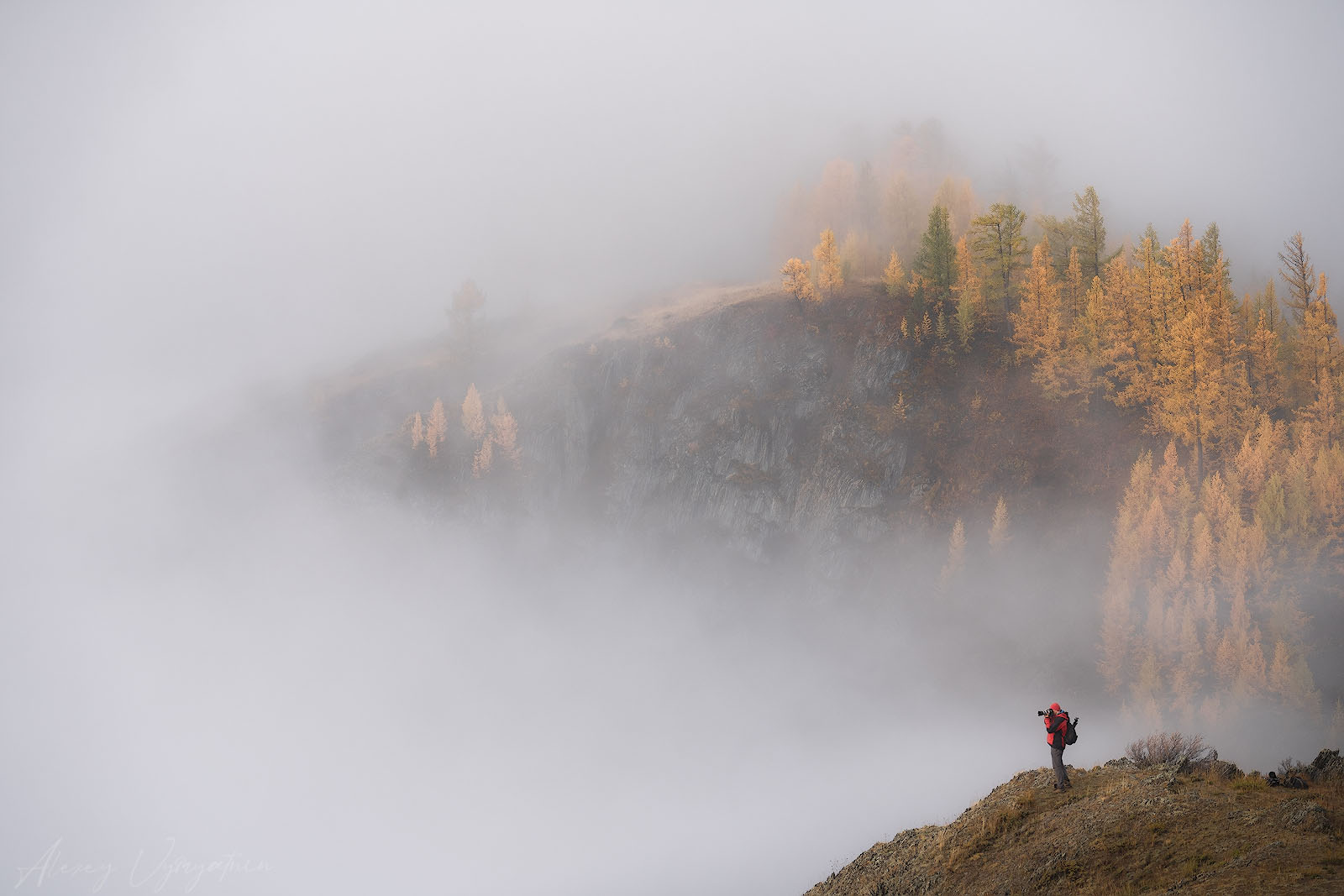 altay, autumn, landscape, topview, foggy, misty, photographer, Алексей Вымятнин