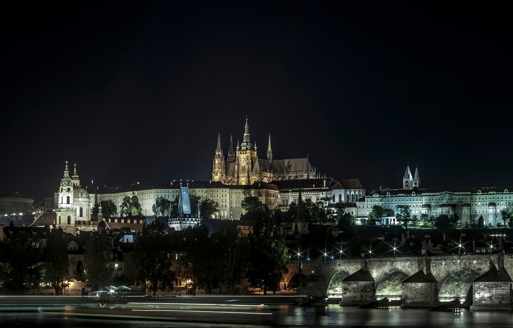 City, Czech republic, Long exposure, Night, Praga, Jacek
