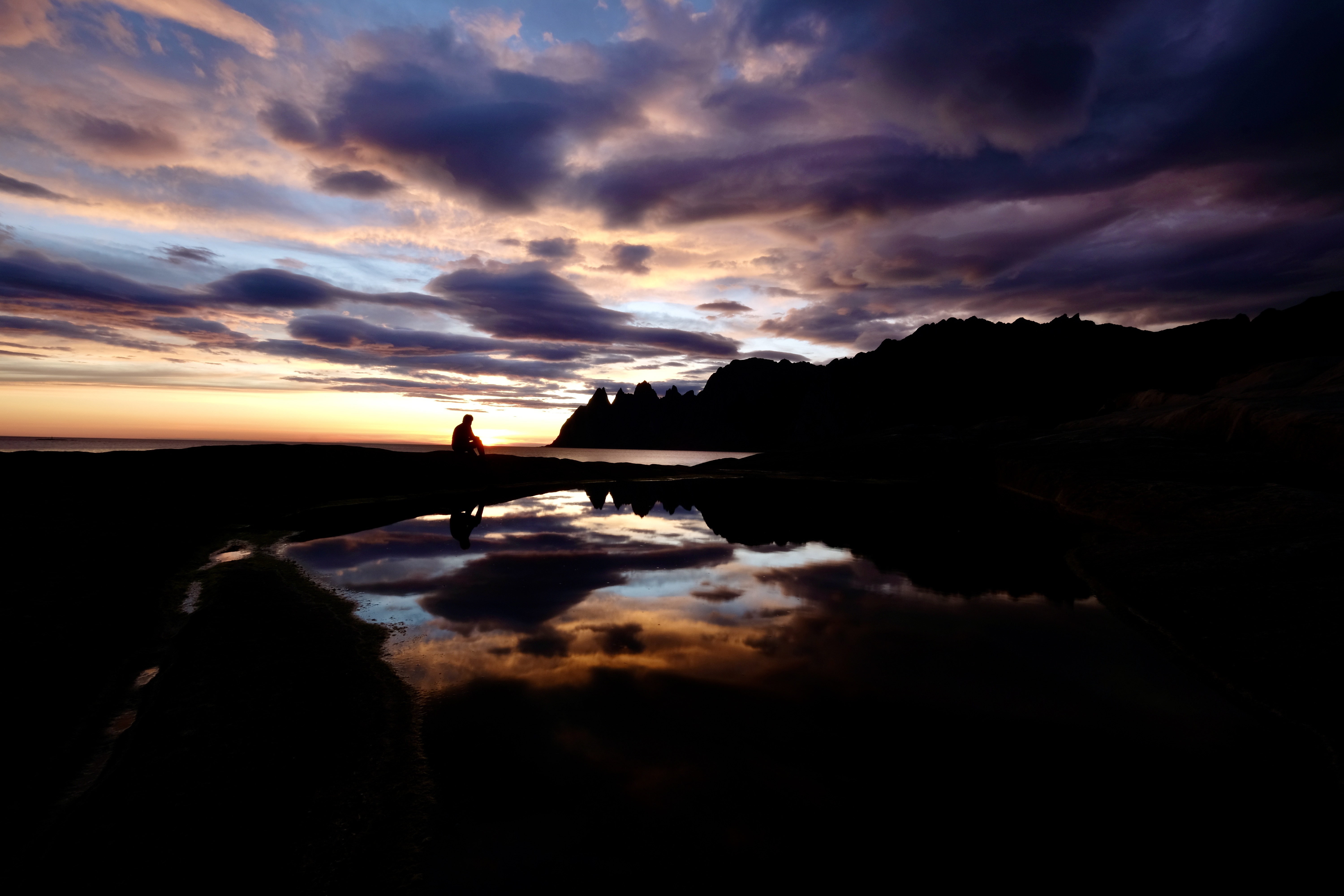 Landscapes, Norway, colorful, Senja Island, sunset, Atlantic Ocean, reflection, , Svetlana Povarova Ree