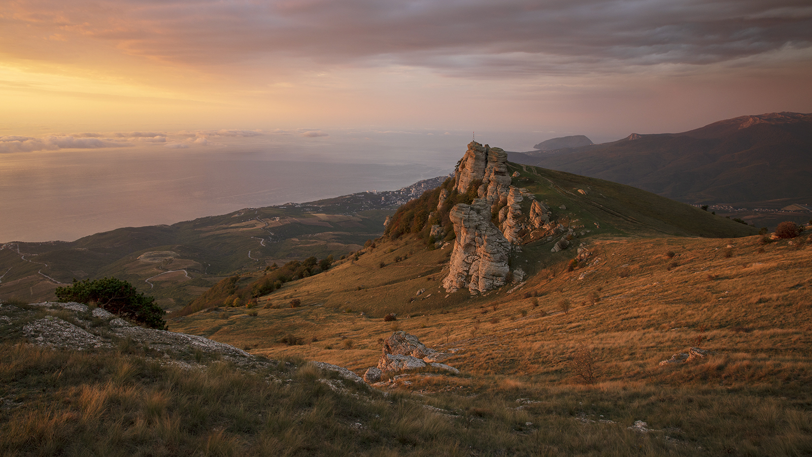 осень, утро, рассвет, крым, демерджи, горы, море, пейзаж,, Сергей Шульга