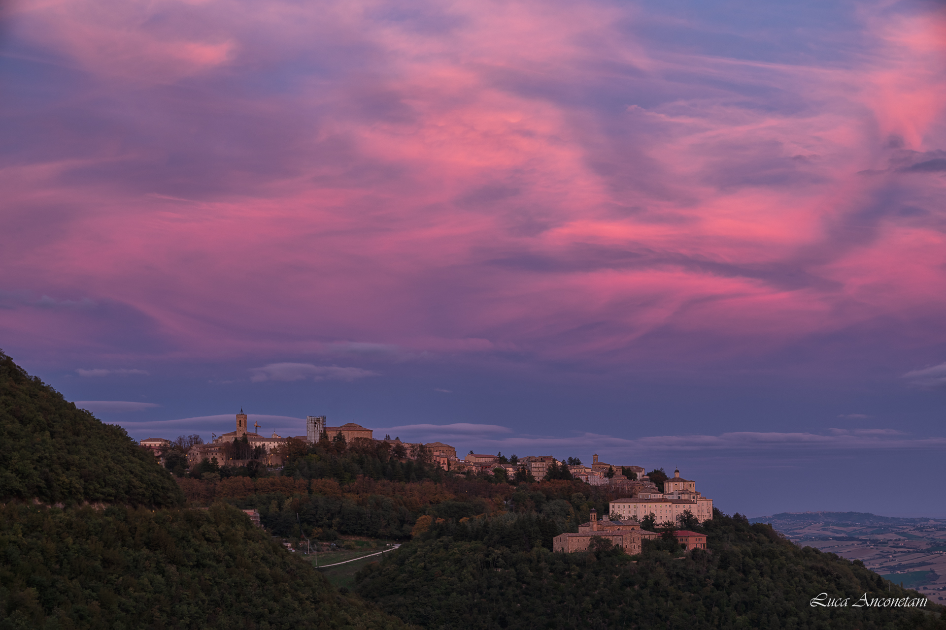 sky colors cingoli landscape sunset mc marche region italy, Anconetani Luca