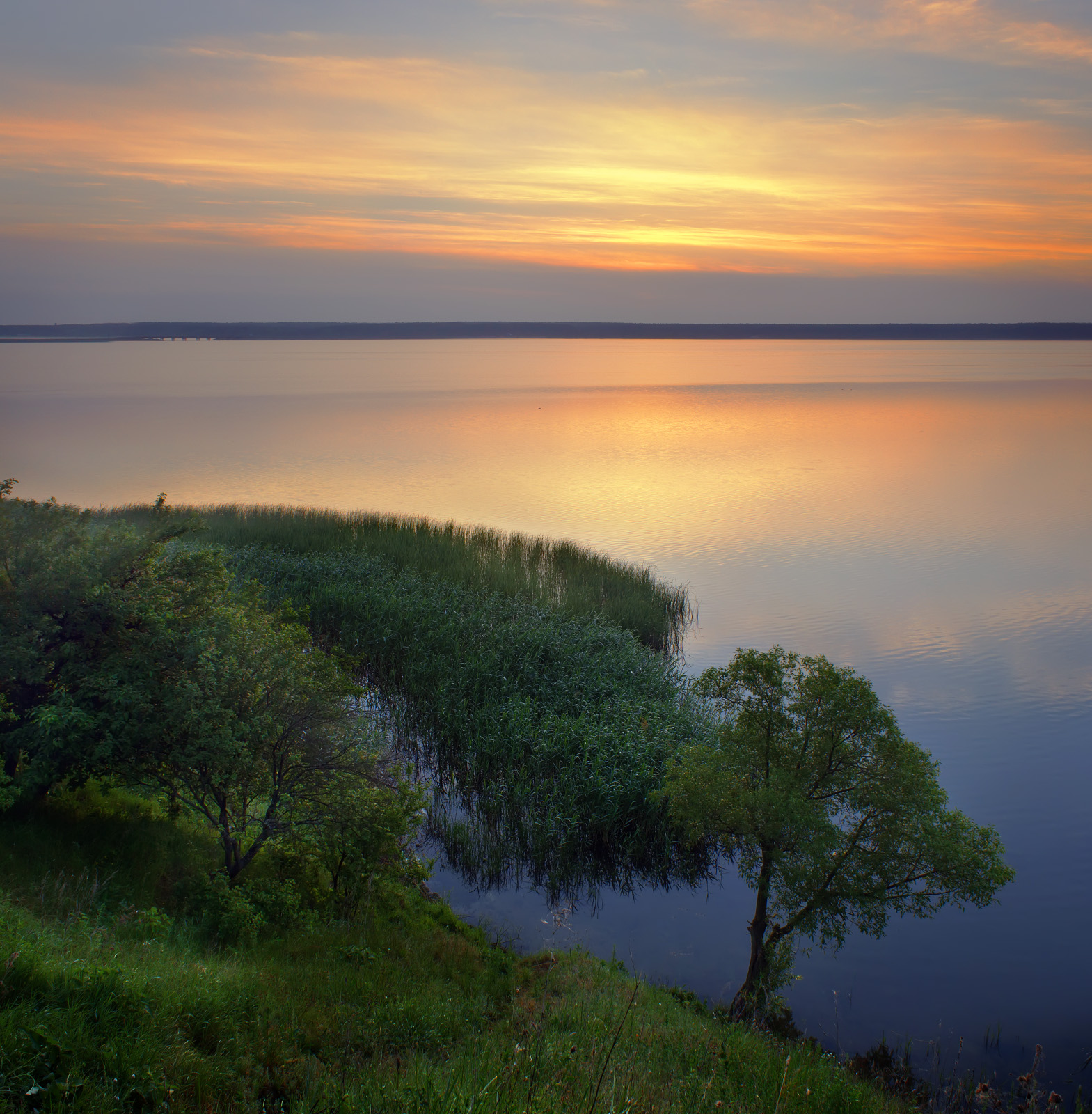 landscape, sunrise, river, morning, Виктор Тулбанов