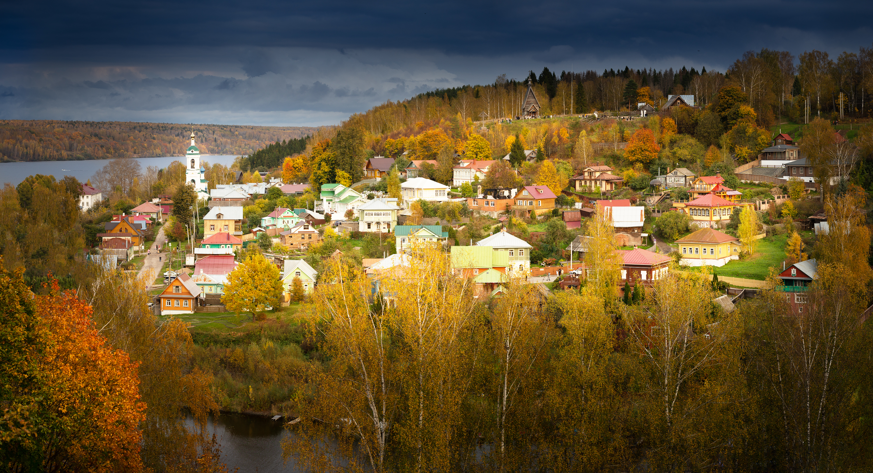 осень, плес, гора левитана, левитан, храм, волга, Потапов Сергей