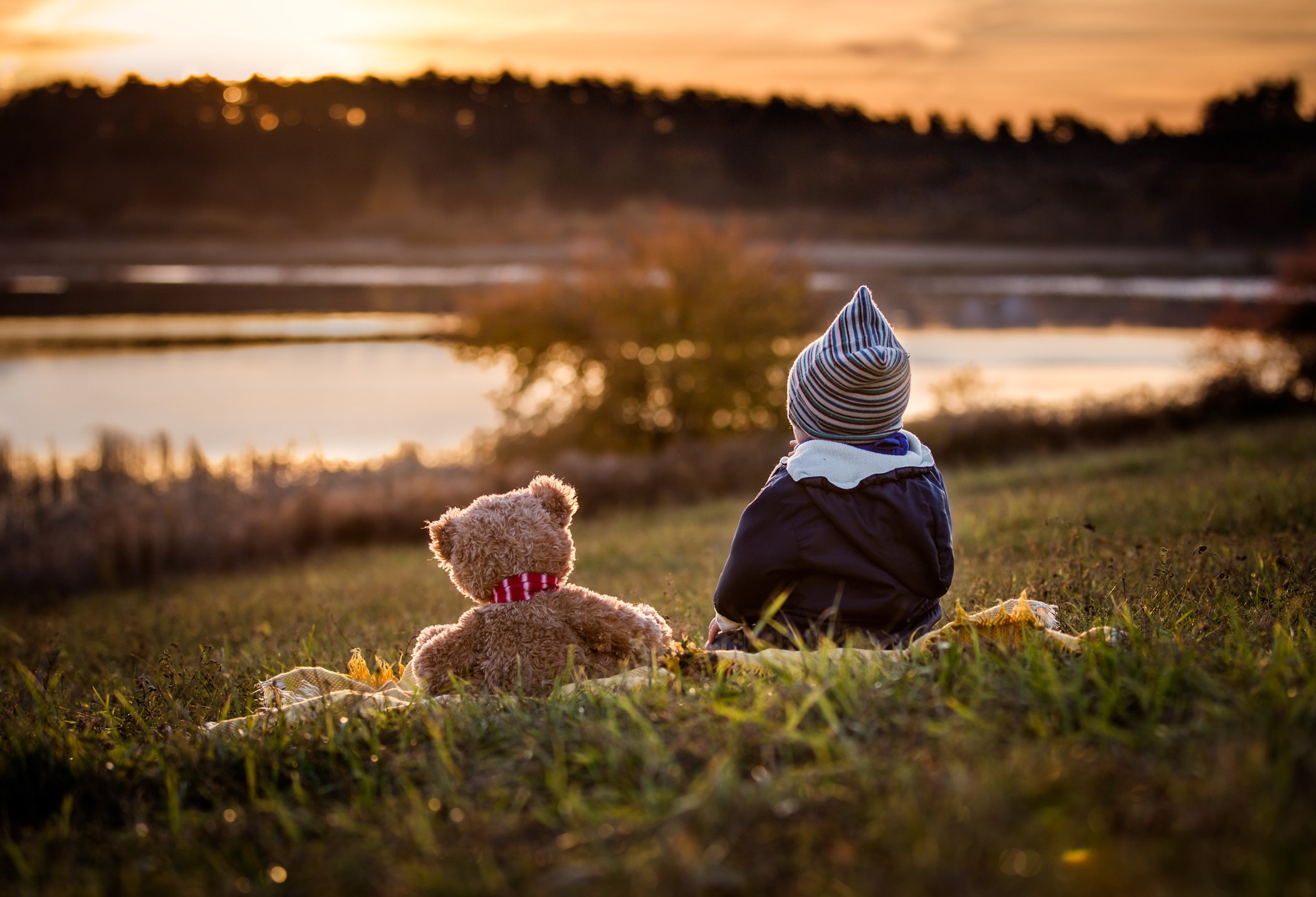 Child, Children photography, Landscape, Teddy bear, Milosz_G