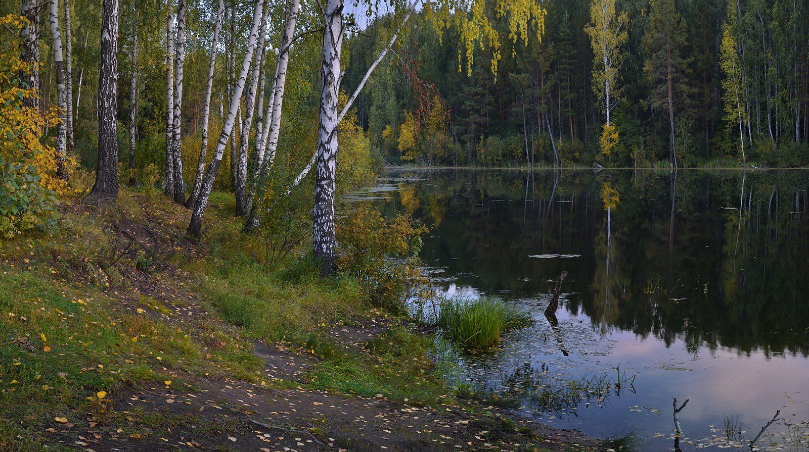 осенний вечер, озеро, тишина, отражение, Irina Shapronova