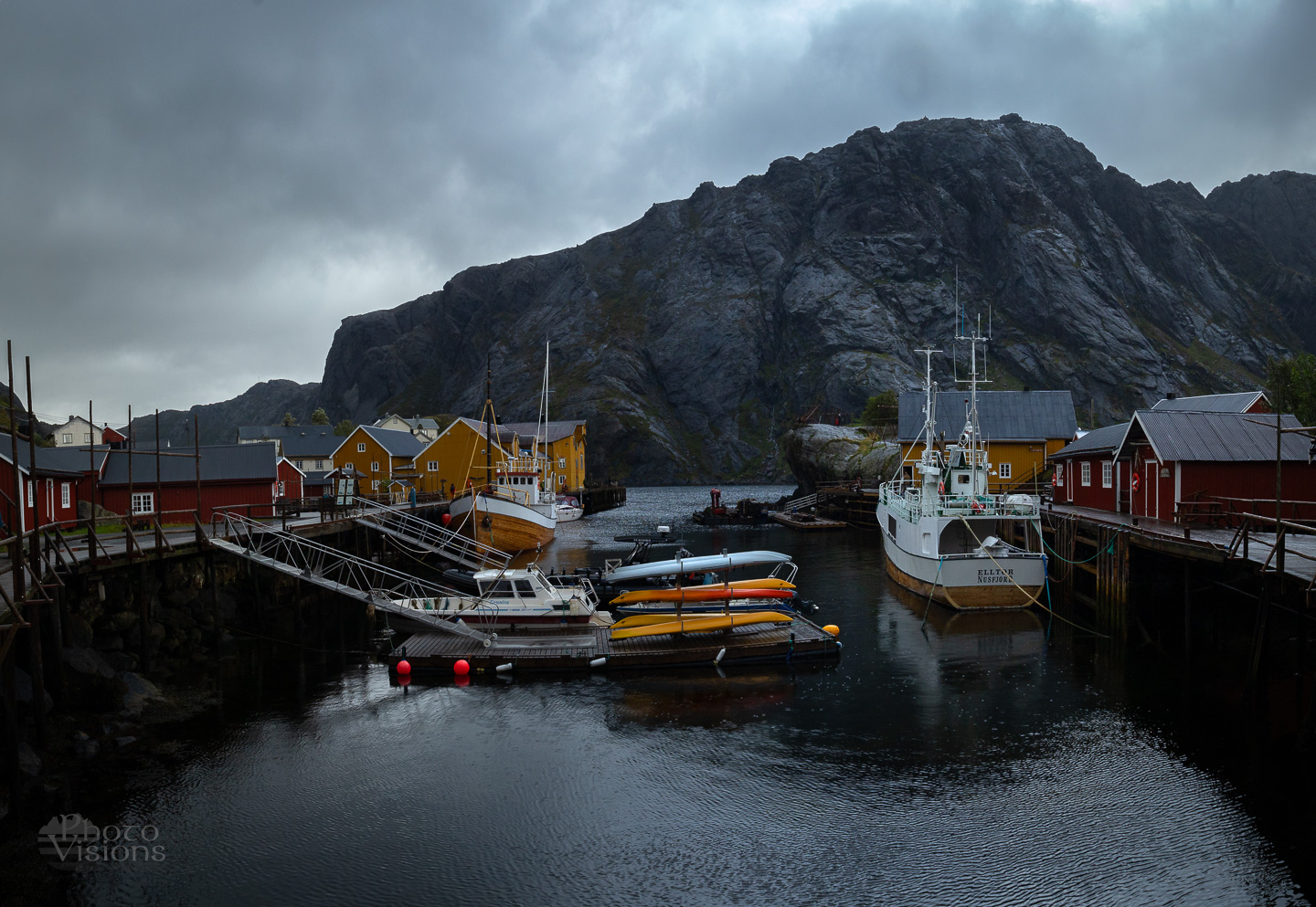 nusfjord,lofoten,norway,arctic,harbor,boats,fishing boats,mountains, Photo Visions