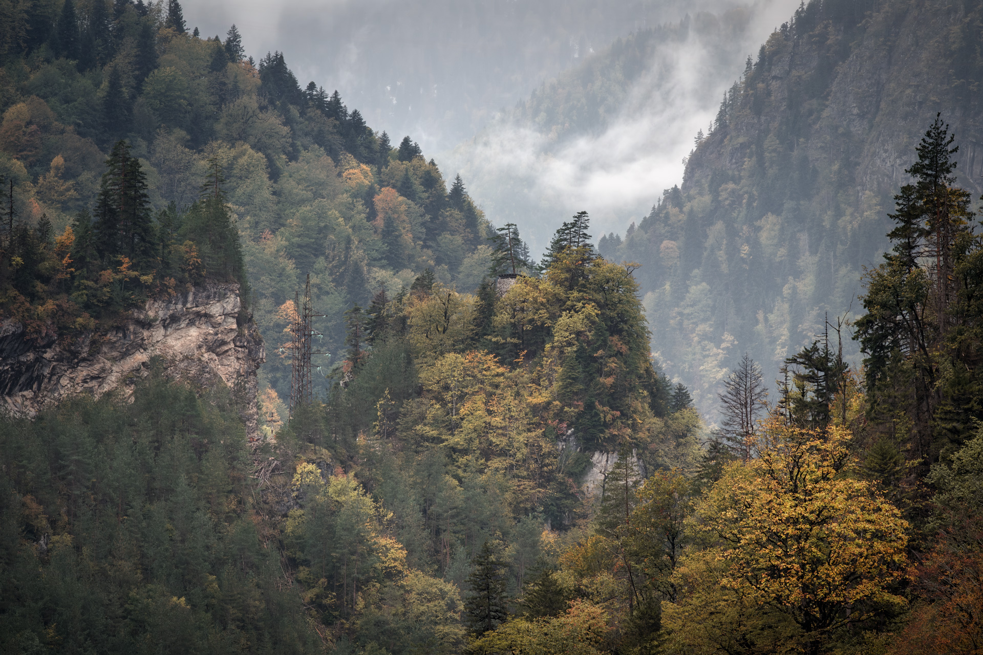 svaneti, fall, autumn, mountains, engiri, rocks, cliffs, clouds, sky, nature, landscape, scenery, travel, outdoors, georgia, sakartvelo, chizh, Чиж Андрей