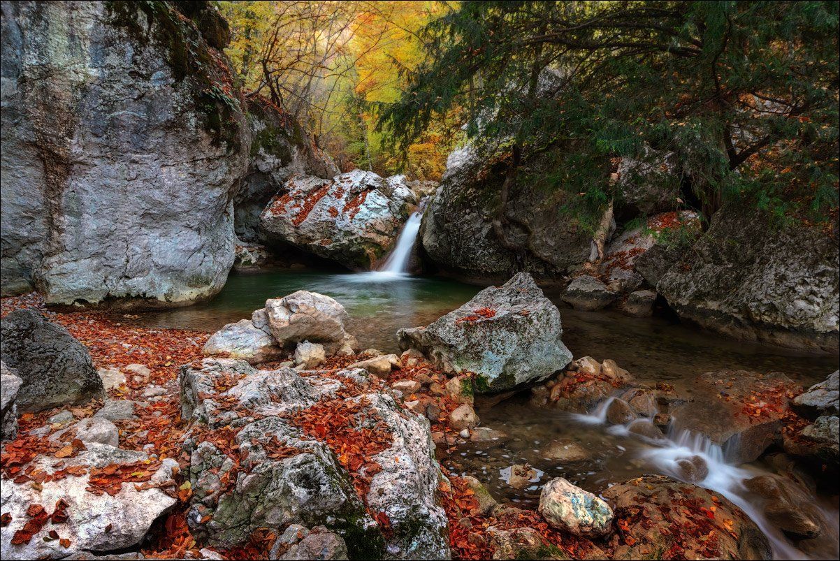 Крым,Россия,каньон,водопад,осень,октябрь,лес,вода, Ольга Максимова