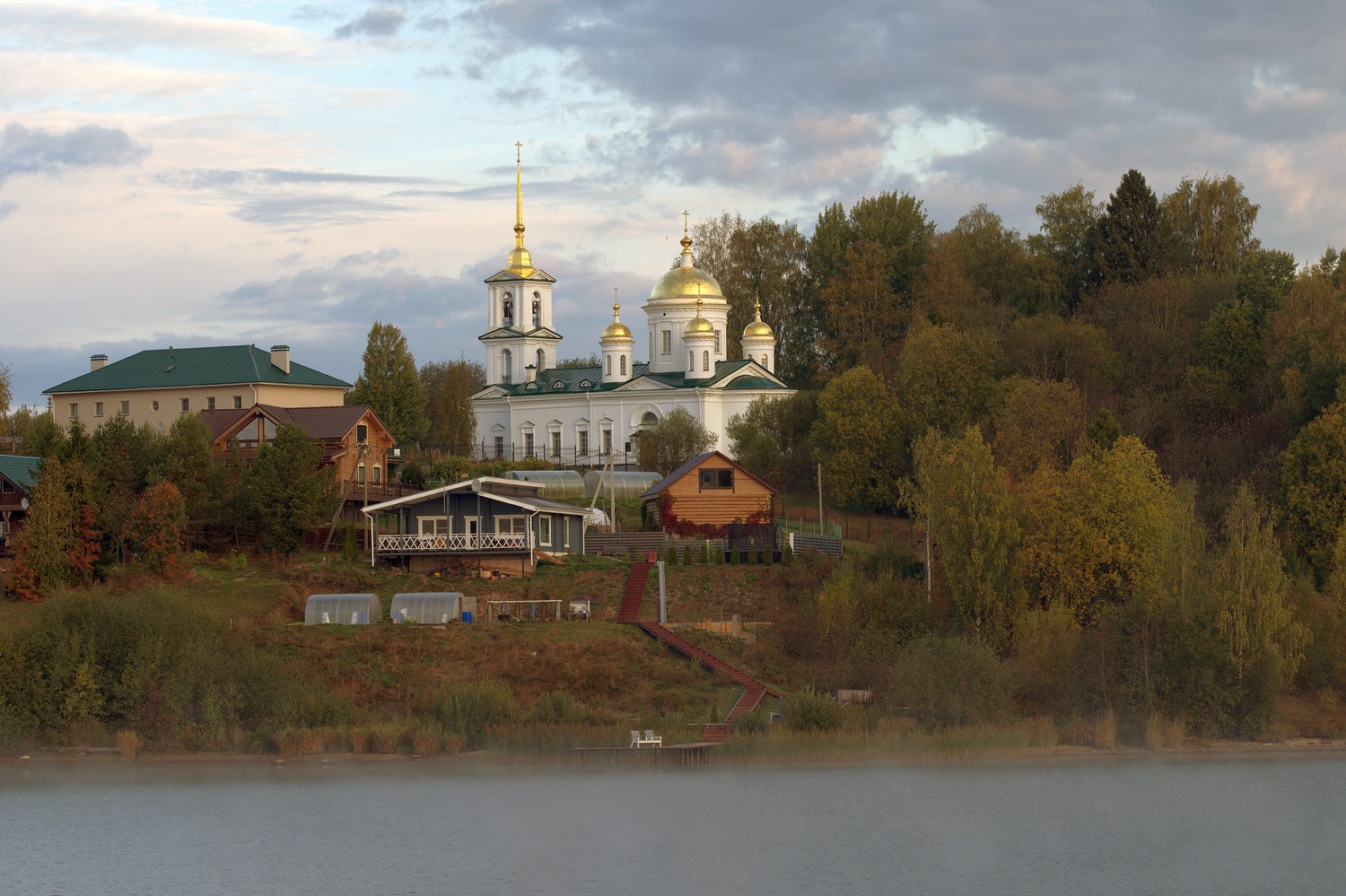 деревня, село, пидьма, ленинградская, область, река, свирь, осень, сентябрь, церковь,, Петров Игорь