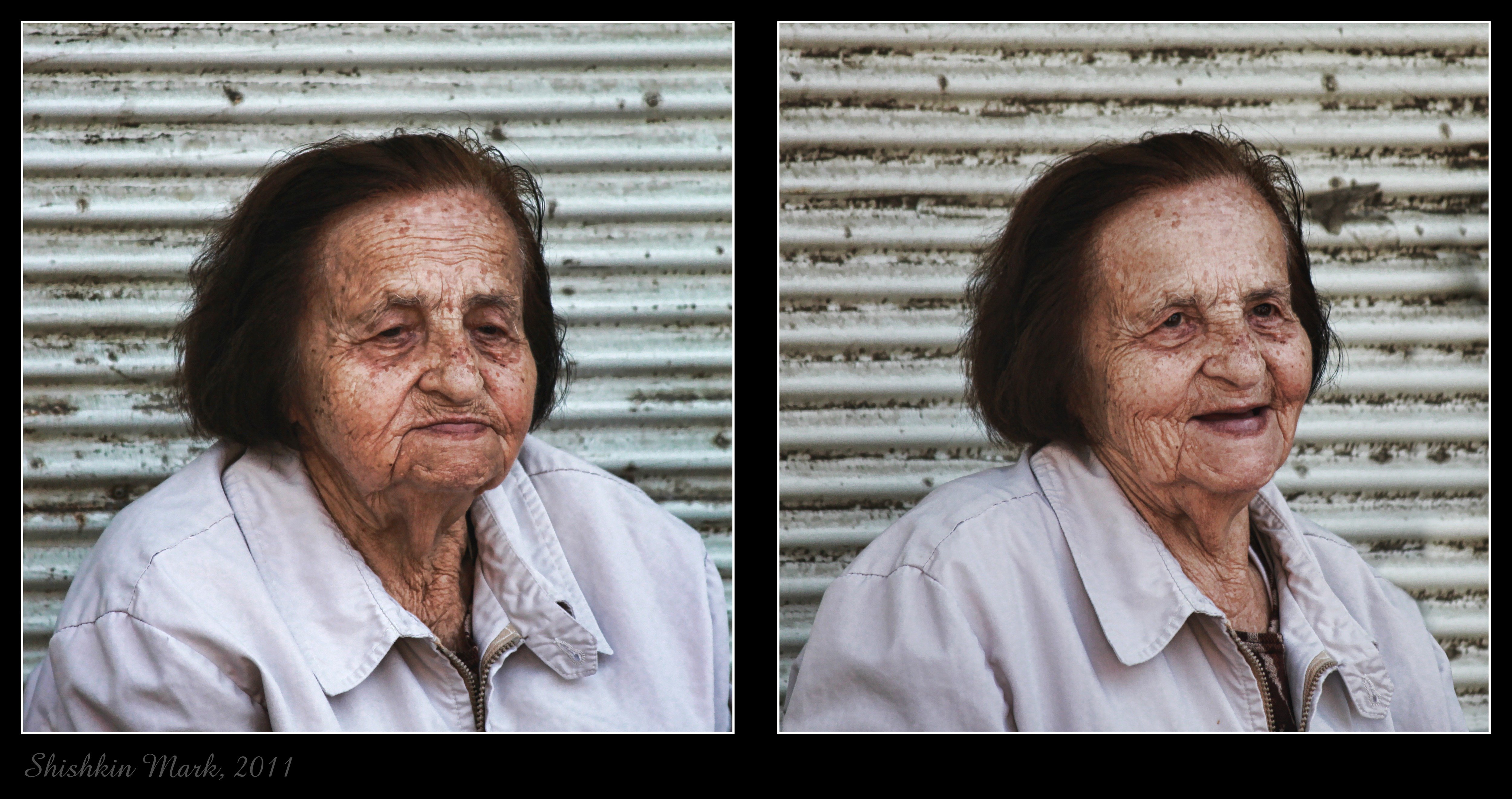Портрет, жанр, старушка, улыбка, улыбки, Тель Авив, Израиль, Марк Шишкин