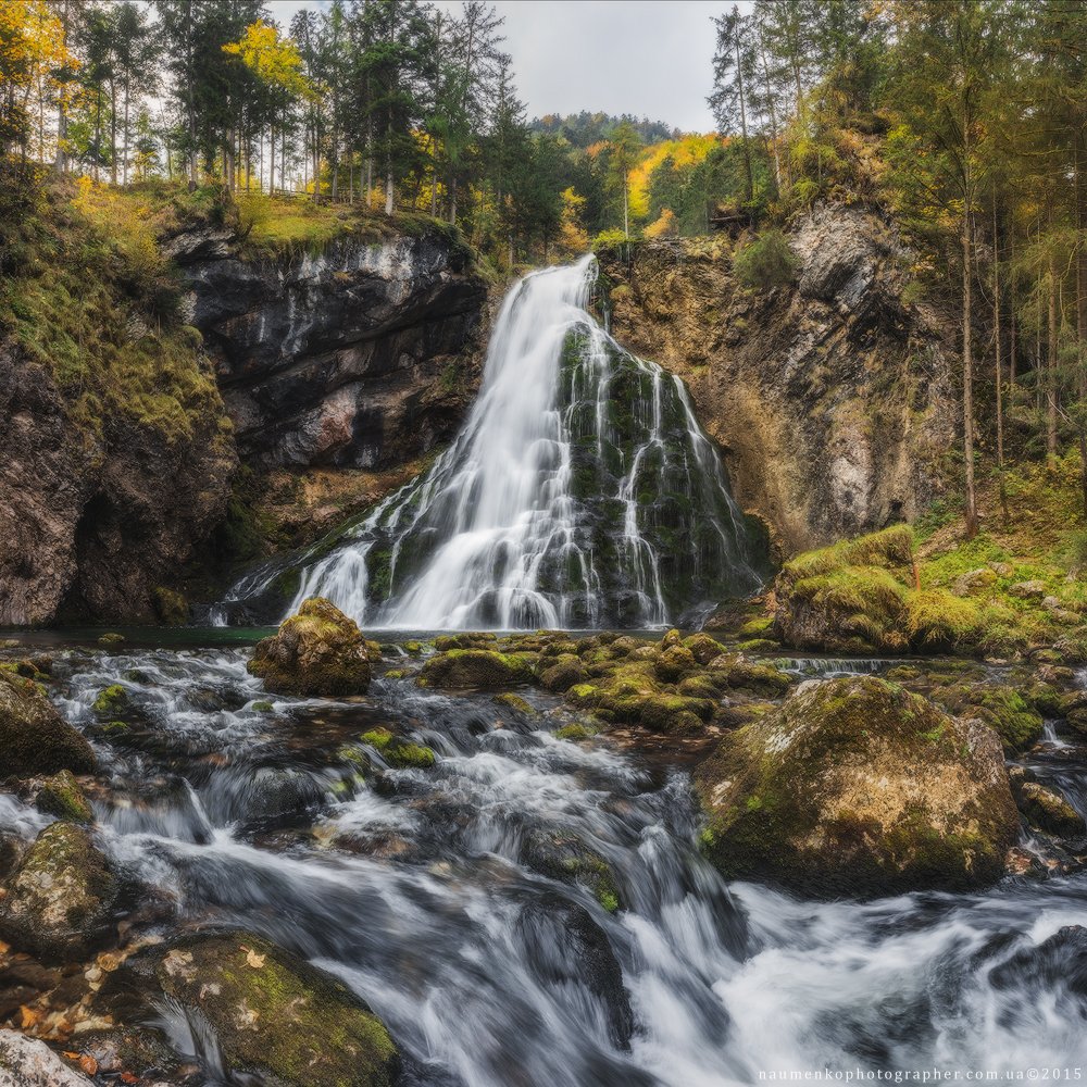 sony,	австрия,	вода,	водопад, лес,	осень,	панорама, пейзаж,	a7r,	gollinger, Александр Науменко
