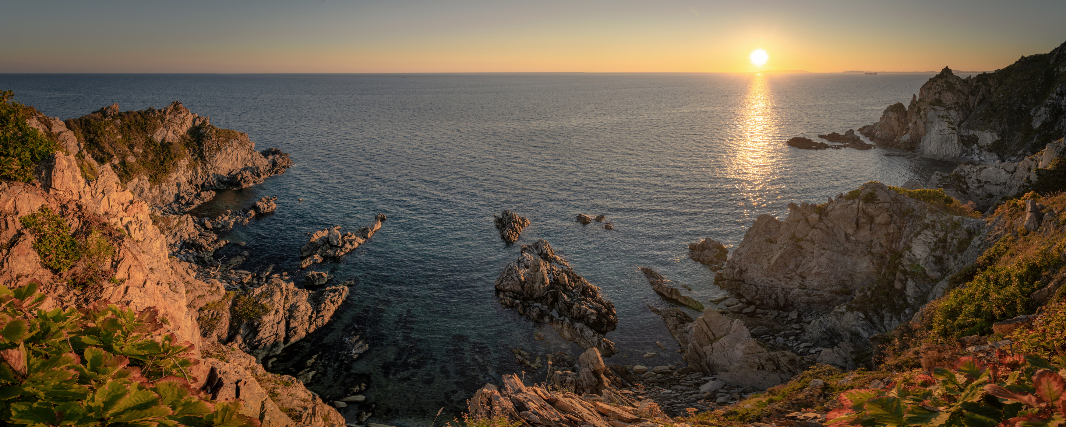 Японское море, Россия, Приморье, Приморский край, панорама, Находка, мыс Пассека, закат, Юрий Гаврилов