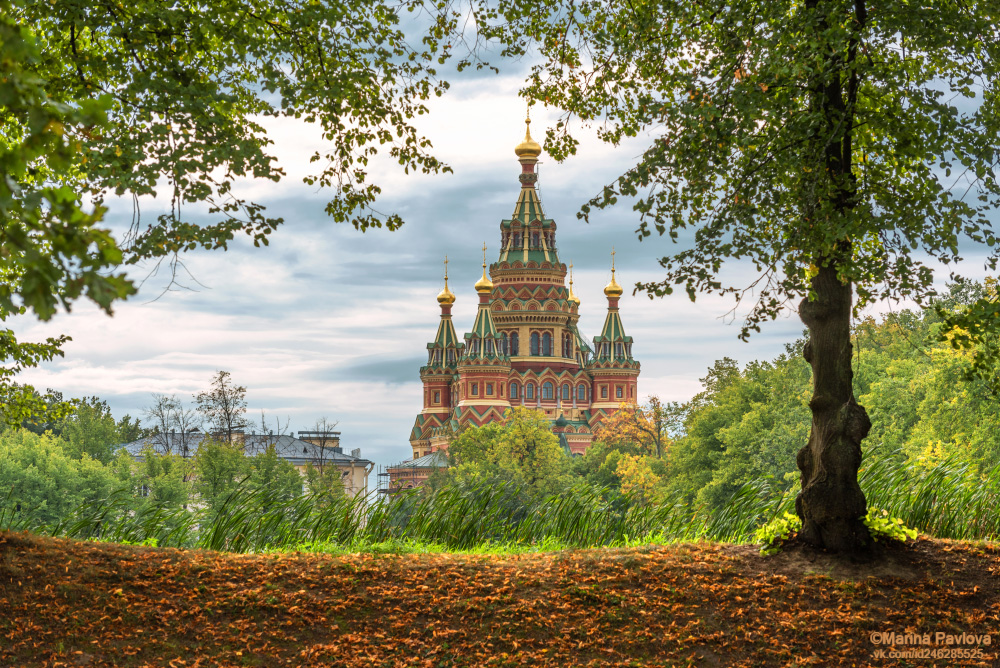 город, архитектура, городской пейзаж, город петергоф, собор святых апостолов петра и павла, осенний петергоф, Павлова Марина