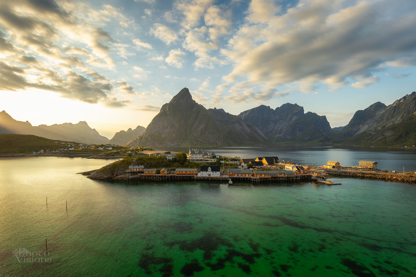 norway,lofoten,arctic,north,sunset,golden light,sakrisoy,island,mountains,seascape,, Photo Visions