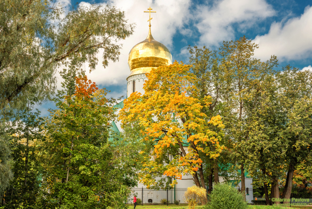 город, архитектура, город пушкин, городской пейзаж, осенний пейзаж, природа, царское село, фермский парк, собор феодоровской иконы божией матери, храм, золотая осень, пригороды петербурга, Павлова Марина