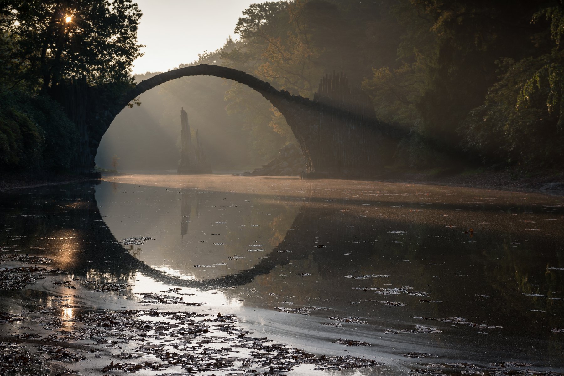 rakotz, devil, rhododendron, park, devils, circle, germany, reflection, bridge, construction, IvanKravtsov