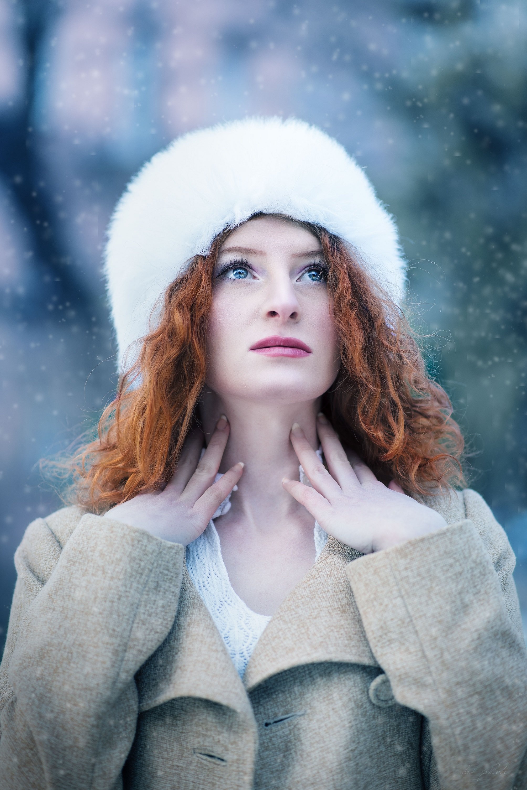 Portrait, Winter, Woman, Izabela Bilinska