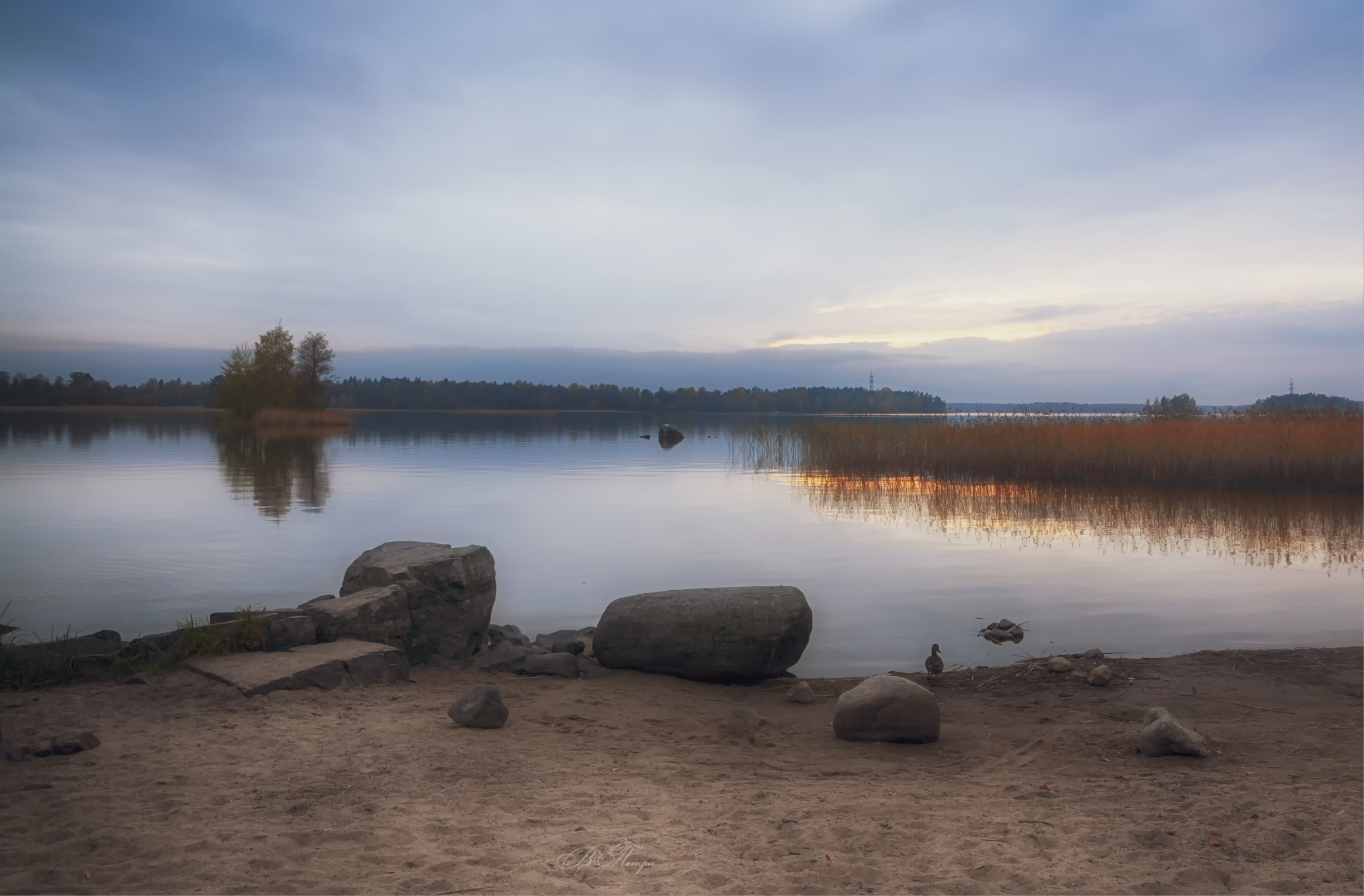 озеро камни островок, Вера Петри