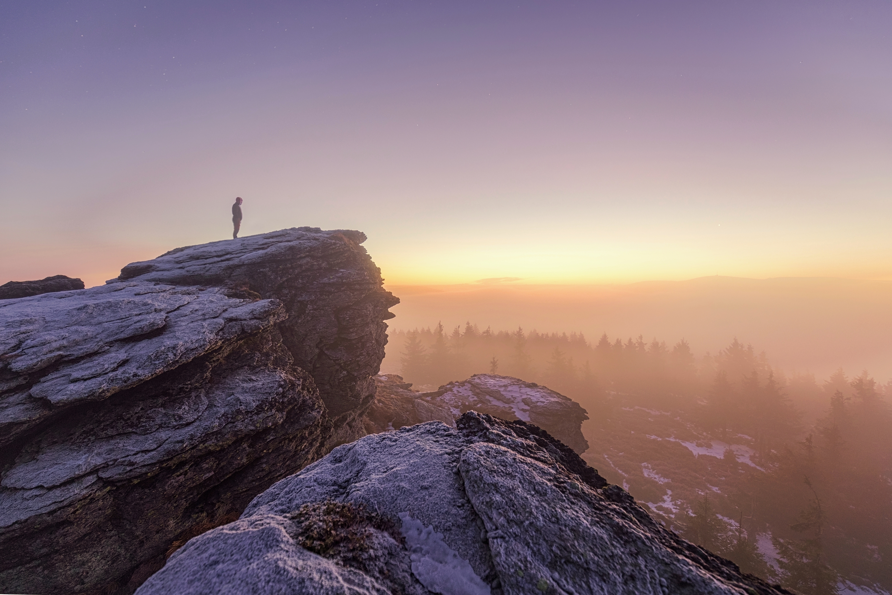 winter, cold, morning, landscape, person, Petr Fiala