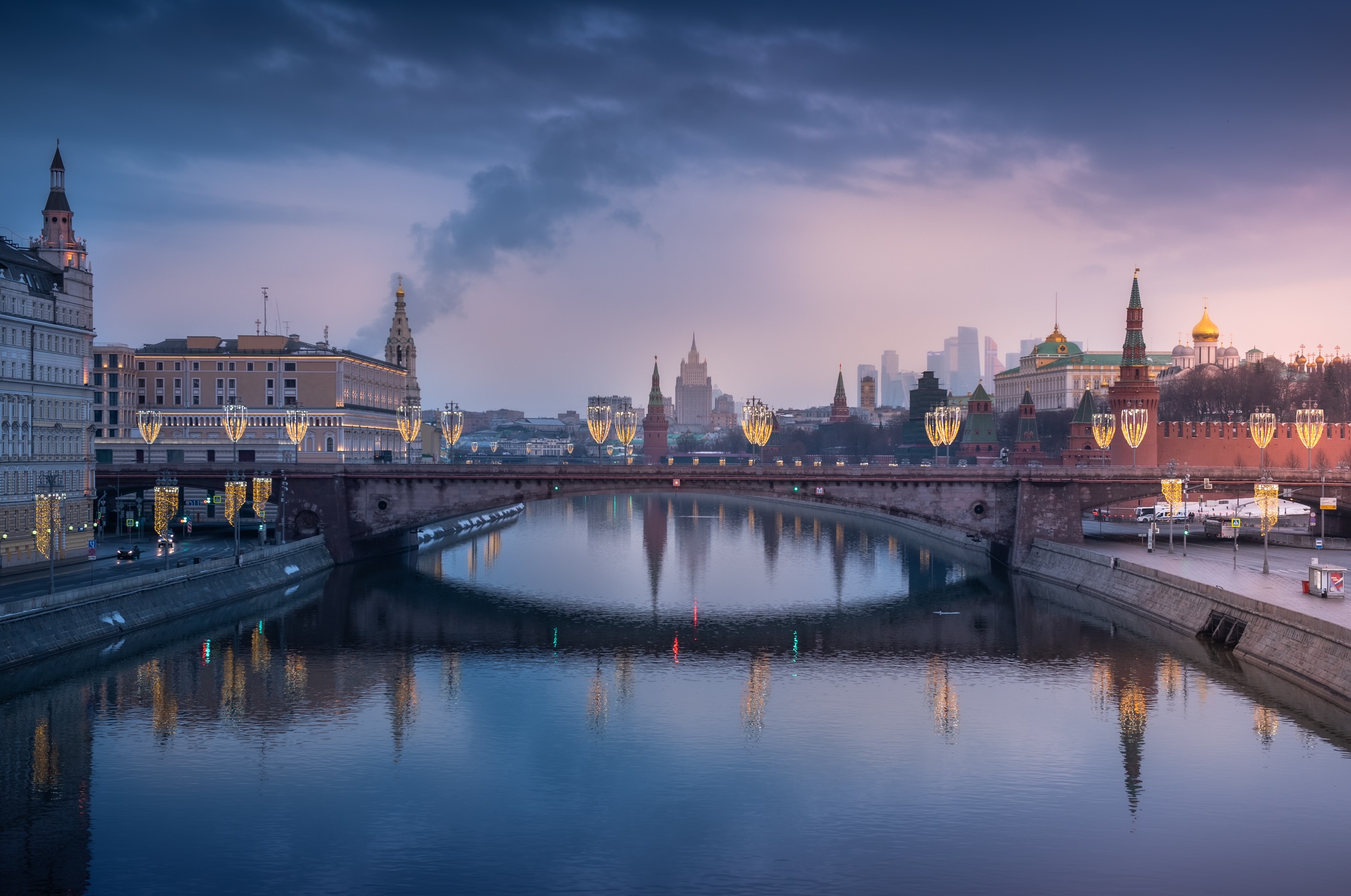 Москва, рассвет, закат, синий час, церковь, собор, река., Khlebnikova Ekaterina