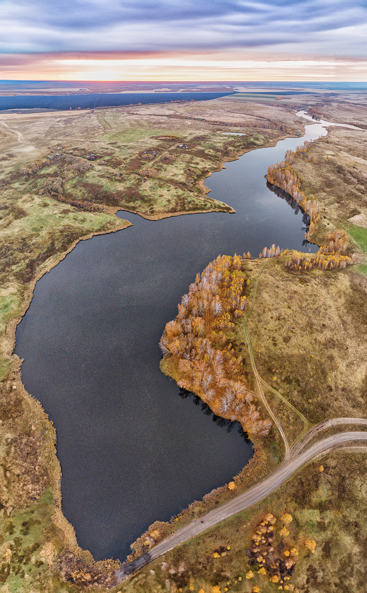 Урал, Осиновка,озеро,дрон,пейзаж,Россия, рассвет, Лариса Дука