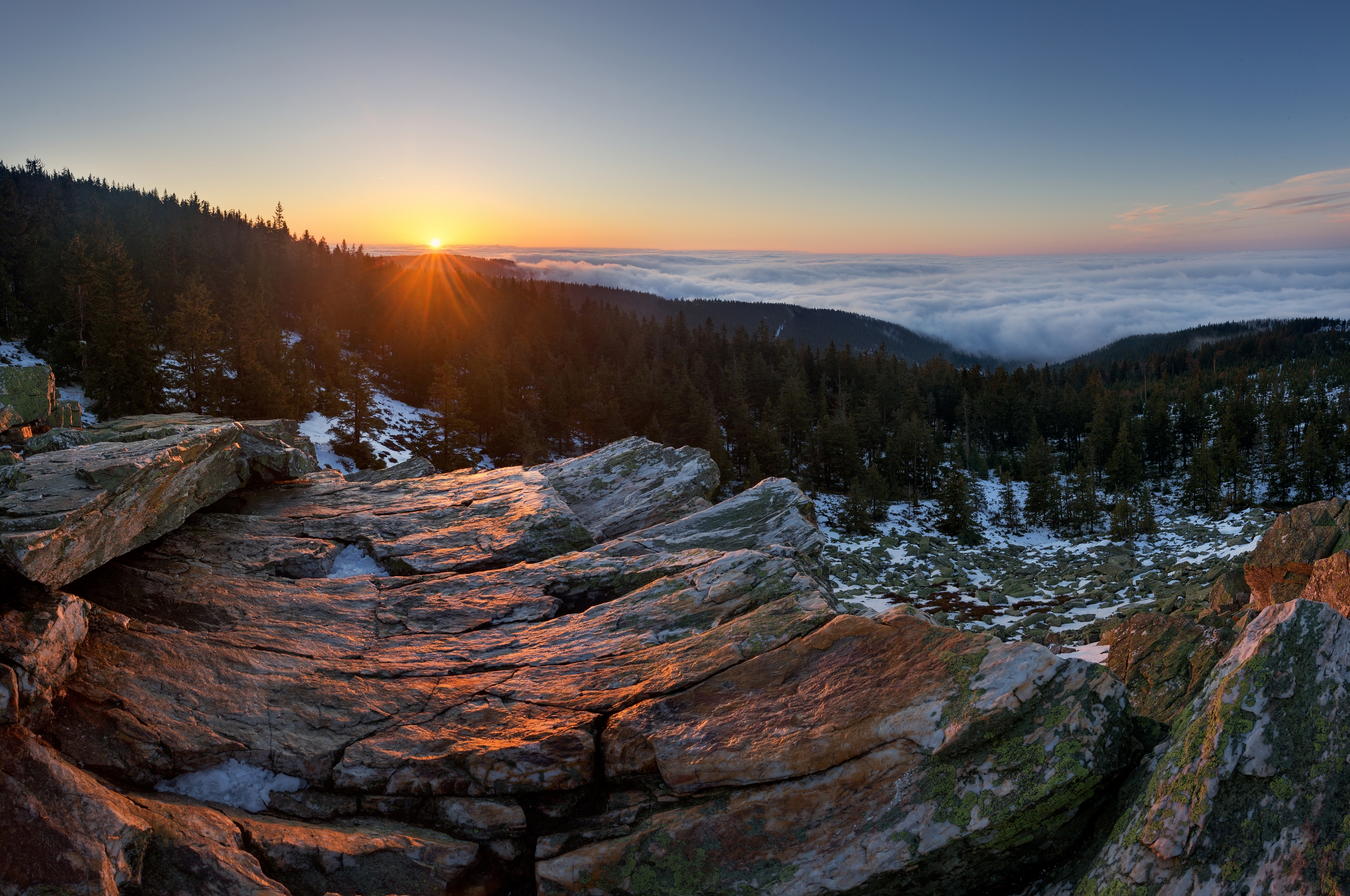 sunrise, lost stones, landscape, morning, Petr Fiala