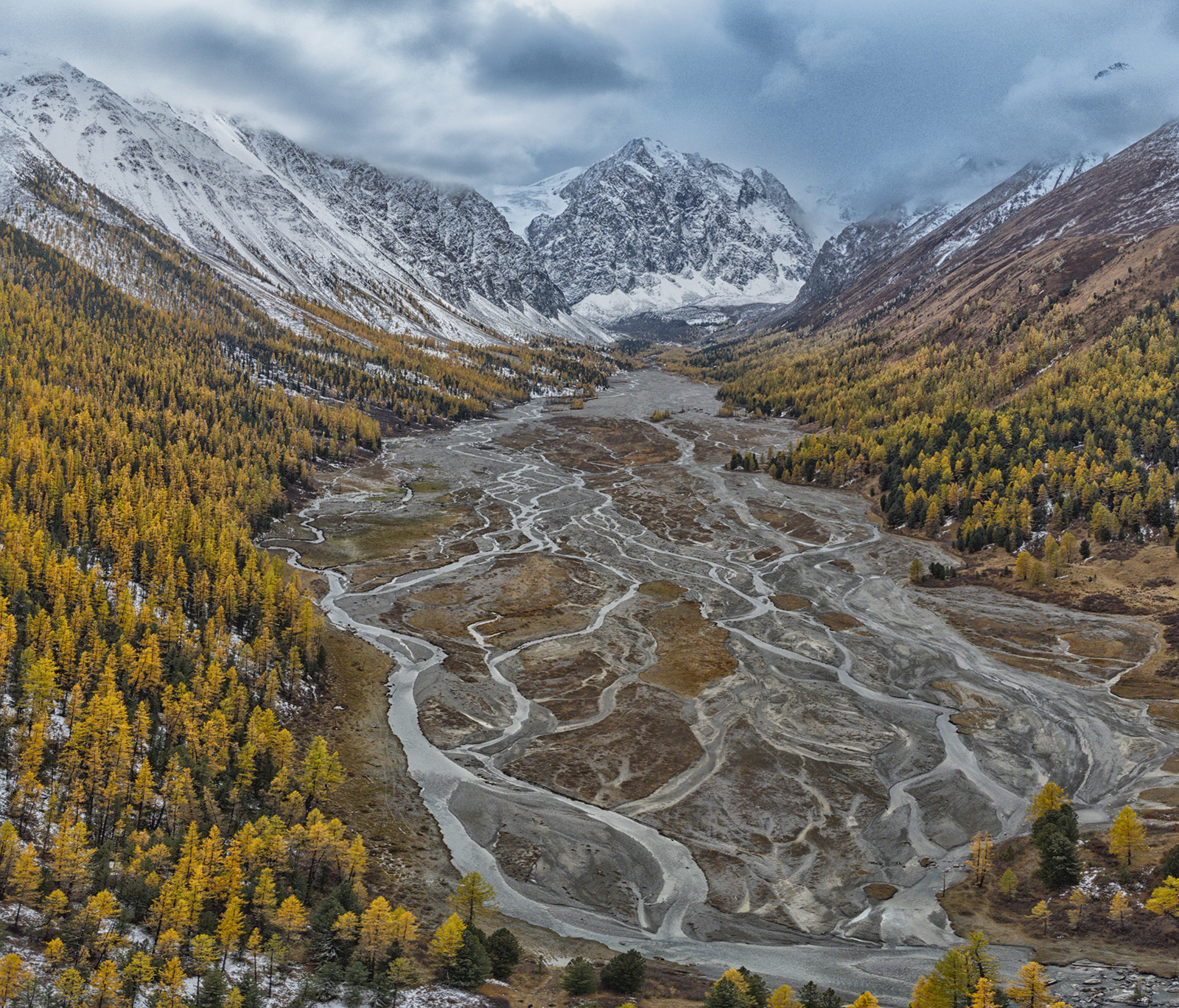 Алтай, Актру,долина, осень,аэро, дрон, Лариса Дука