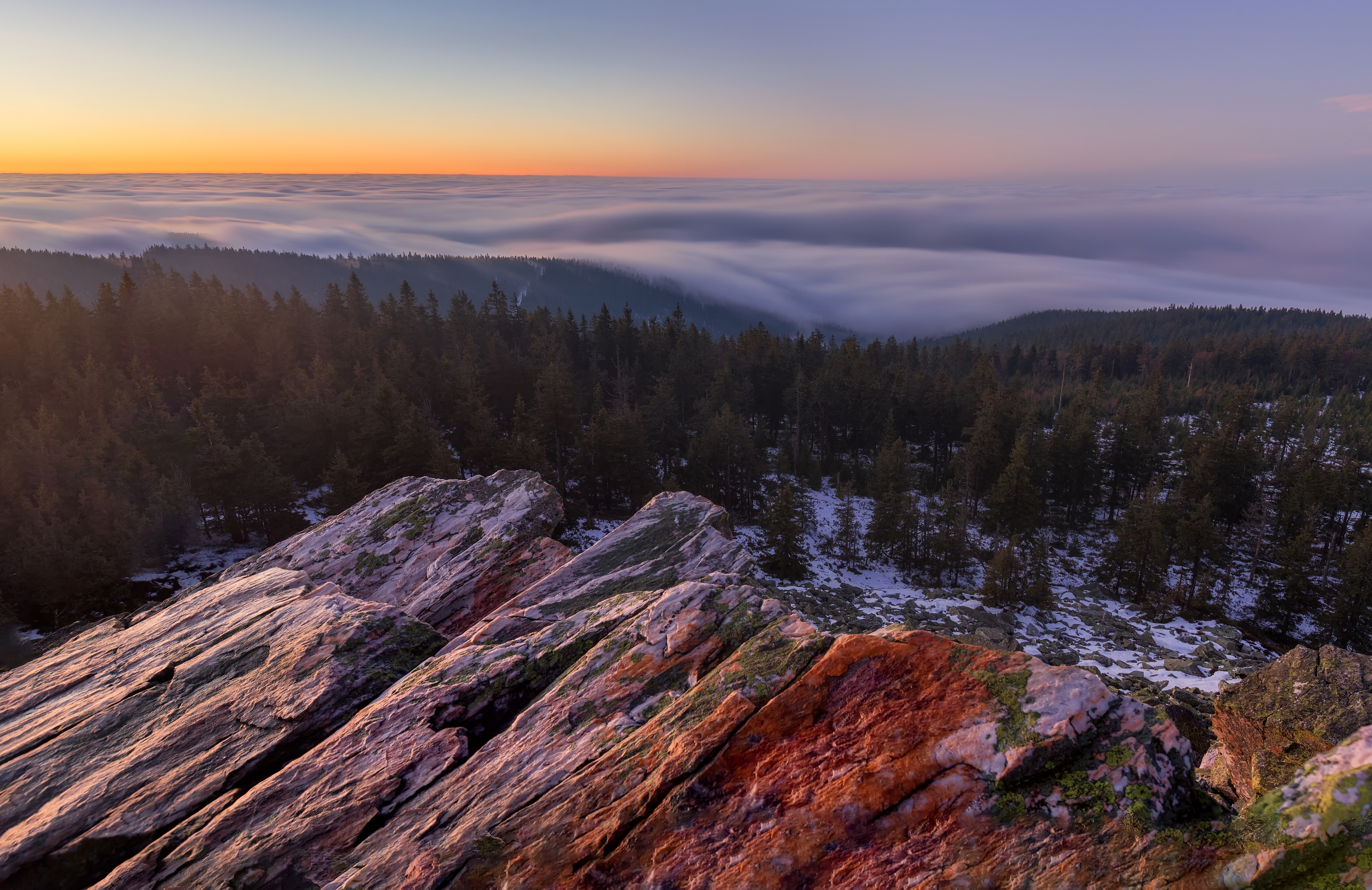 inverse, morning, mountain, landscape, Petr Fiala