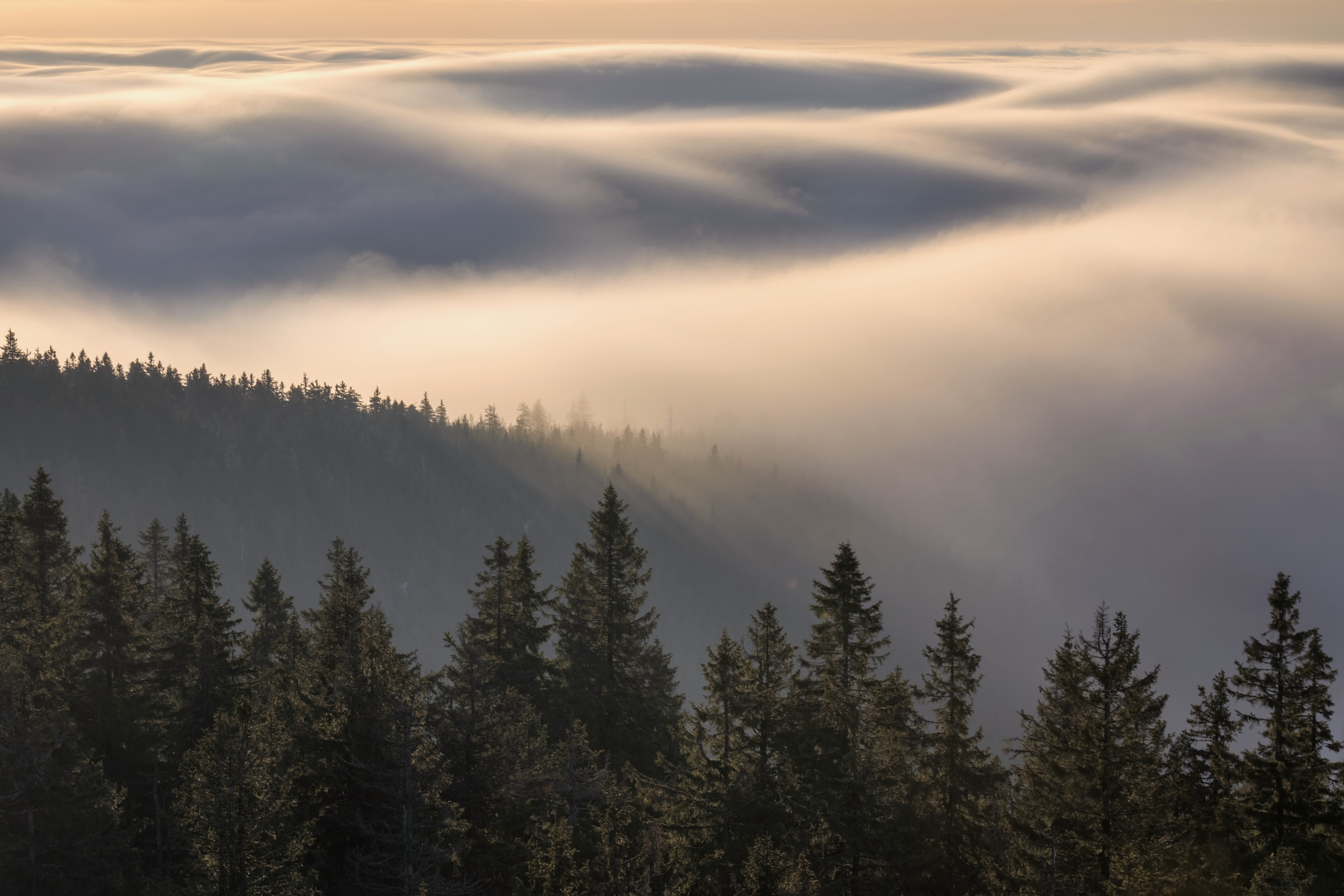 landscape, inverse, clouds, Petr Fiala