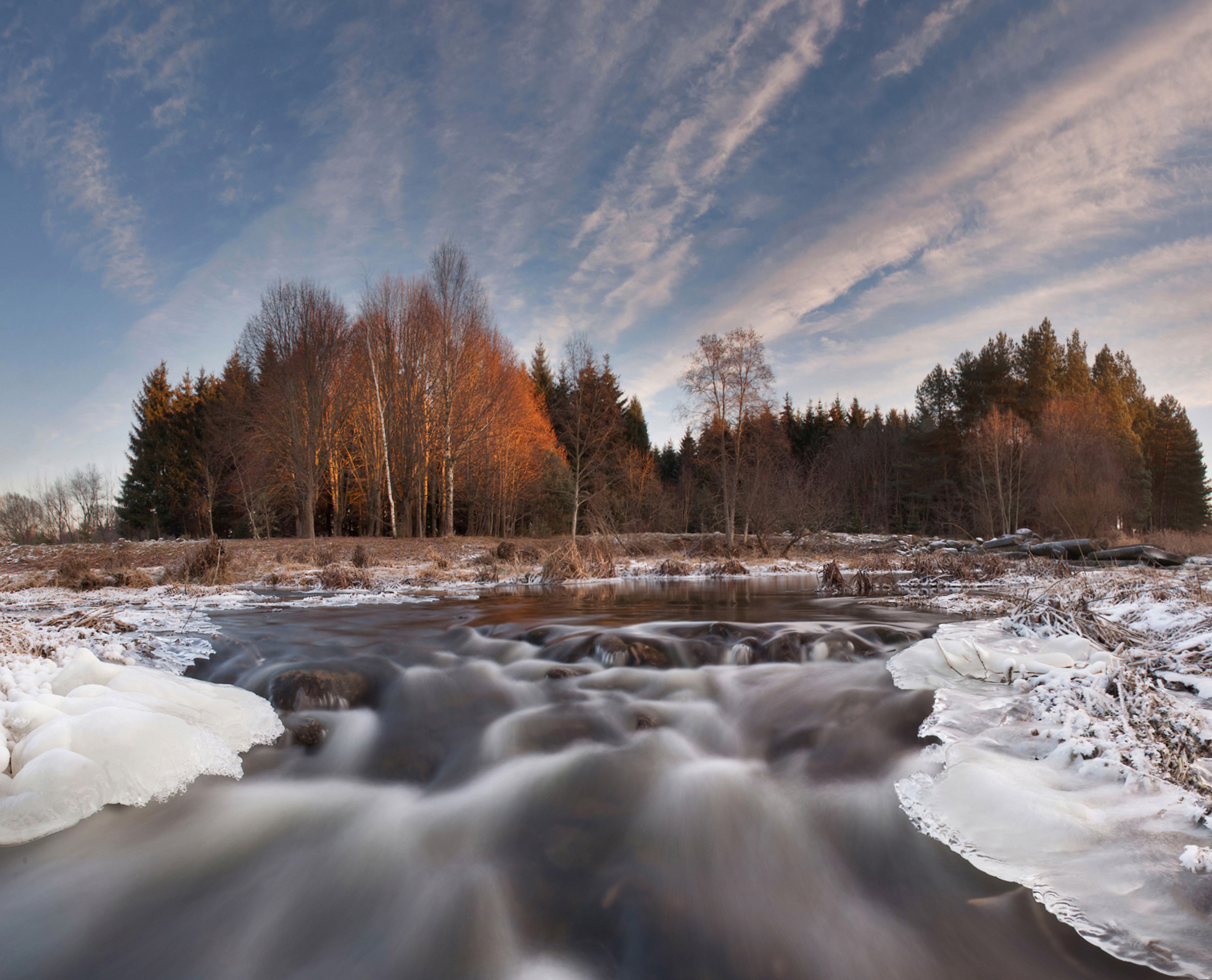 river,long expozure,sky,stones,ice, Eugenijus Rauduve