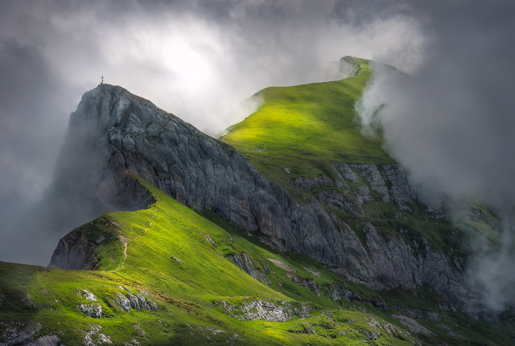 landscape, photography, outdoors, travel, hiking, austria, tirol, mist, clouds, hike, wandering, rofan, achensee,, Lukas Trixl