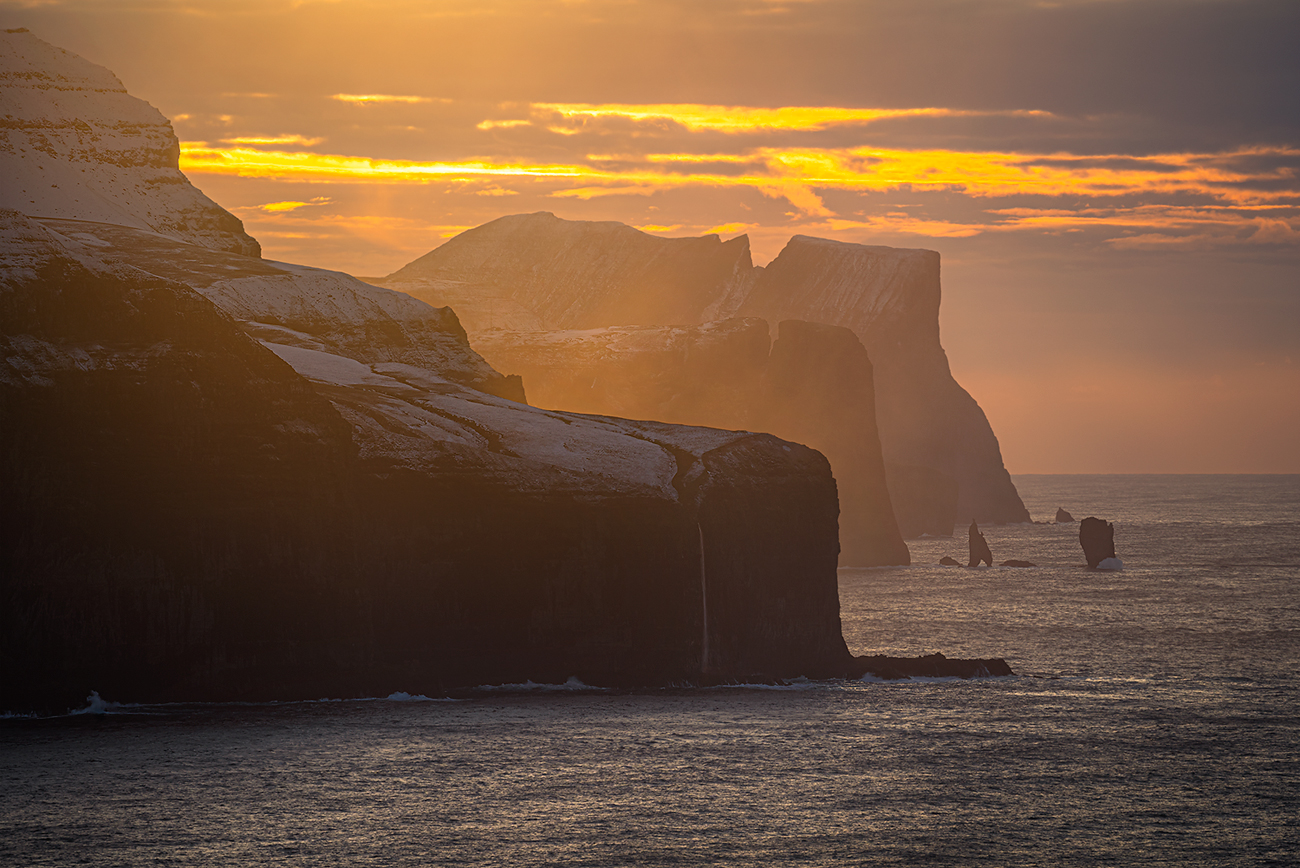 landscape, nature, scenery, sunset, sea, rocks, coast, island, еvening, пейзаж, faroe, Александър Александров