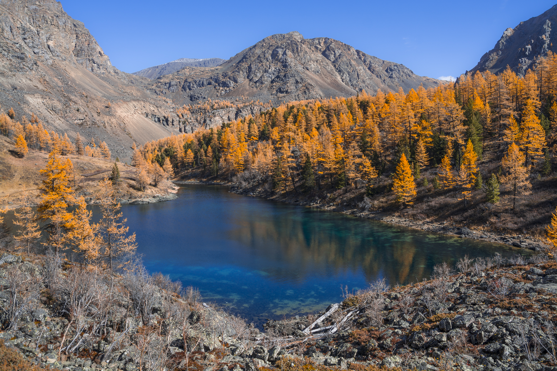 россия, горный алтай, горное озеро, осень, Андрей Поляков