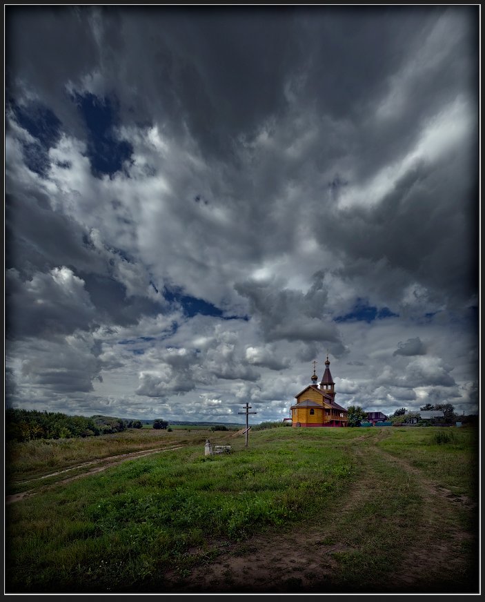 пейзаж, храм, село, кременье, Александр Авилов