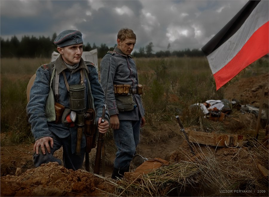 1916, прусака, солдаты, окоп, оборона, флаг, реконструкция, Виктор Перякин