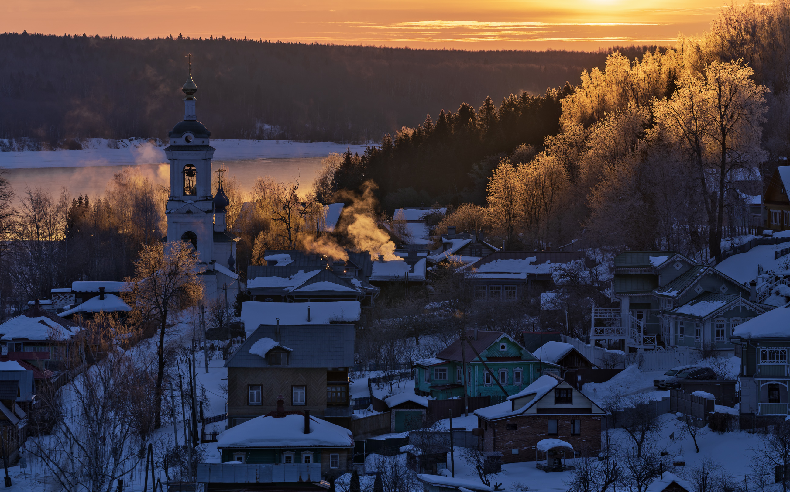 плёс, волга, март, утро, рассвет, иней, ивановская область, Олег Зверев