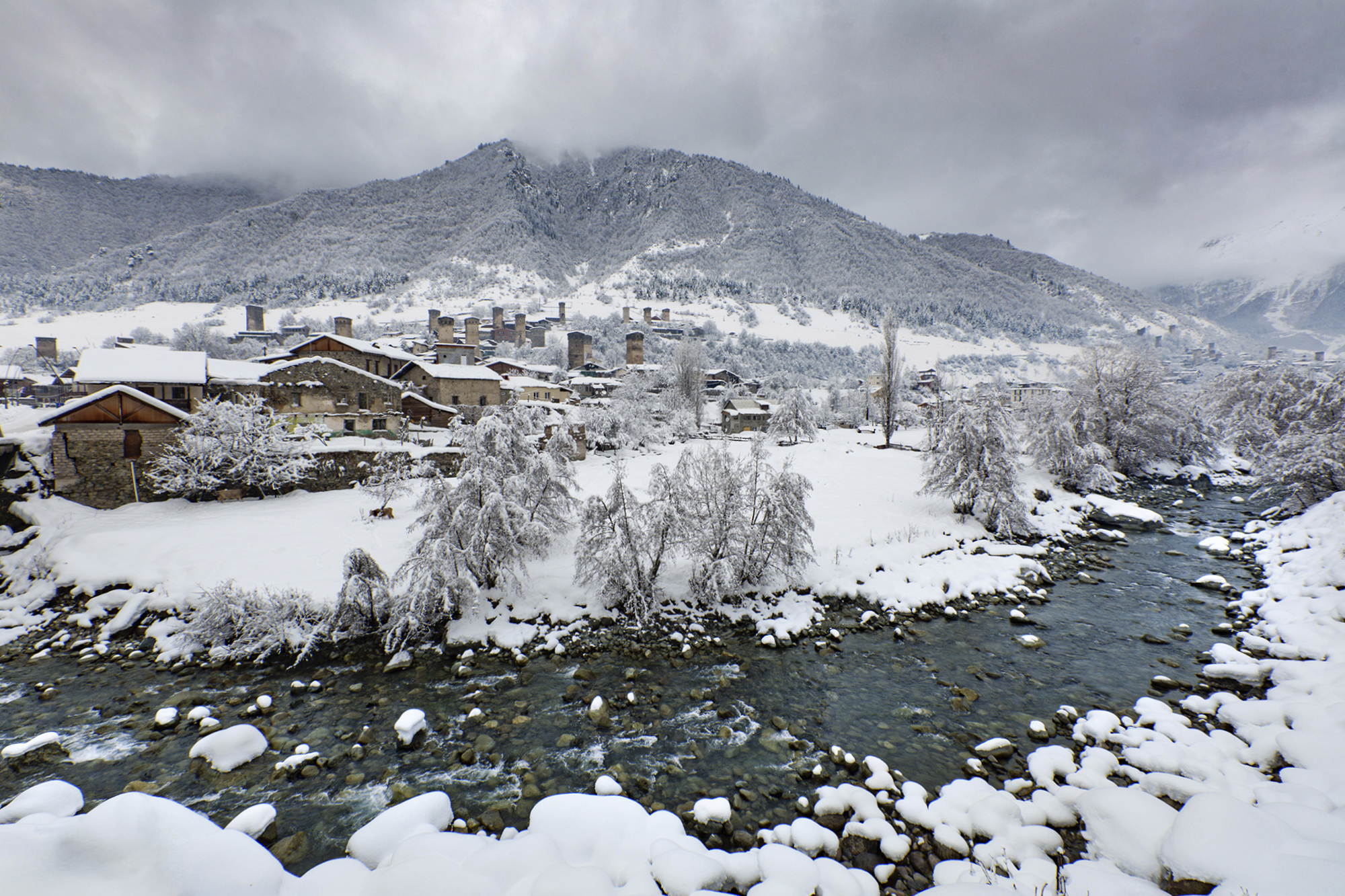 nature, village, mountain, caucasus, mestia, svaneti, georgia, грузия, сванети, местиа, горы, река, природа,  Nina Zorina