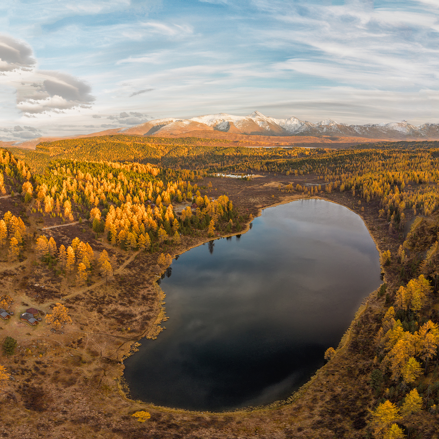 Алтай, осень, Россия,озеро,Киделю, аэро, дрон,, Лариса Дука