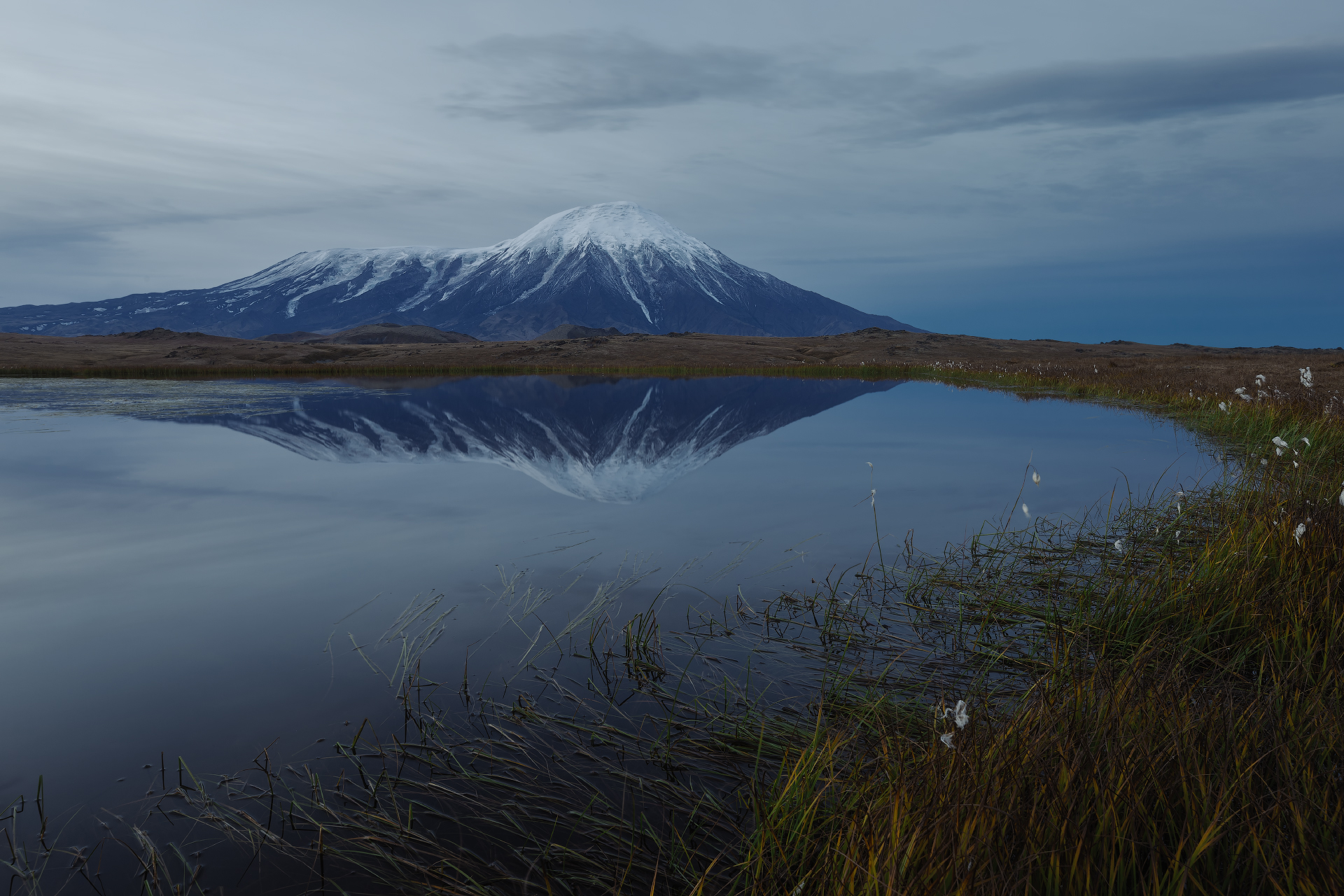 Камчатка, вулкан, Толбачик, отражение, Александр Писарев