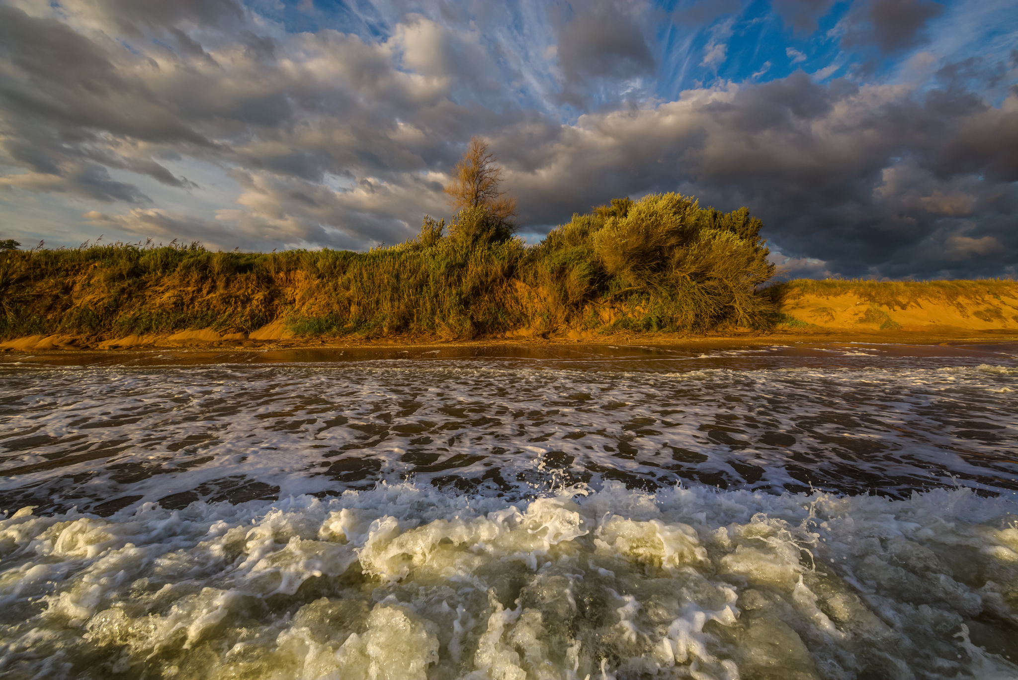 море волны пейзаж вода облака тучи утро, Мурзинов Виктор