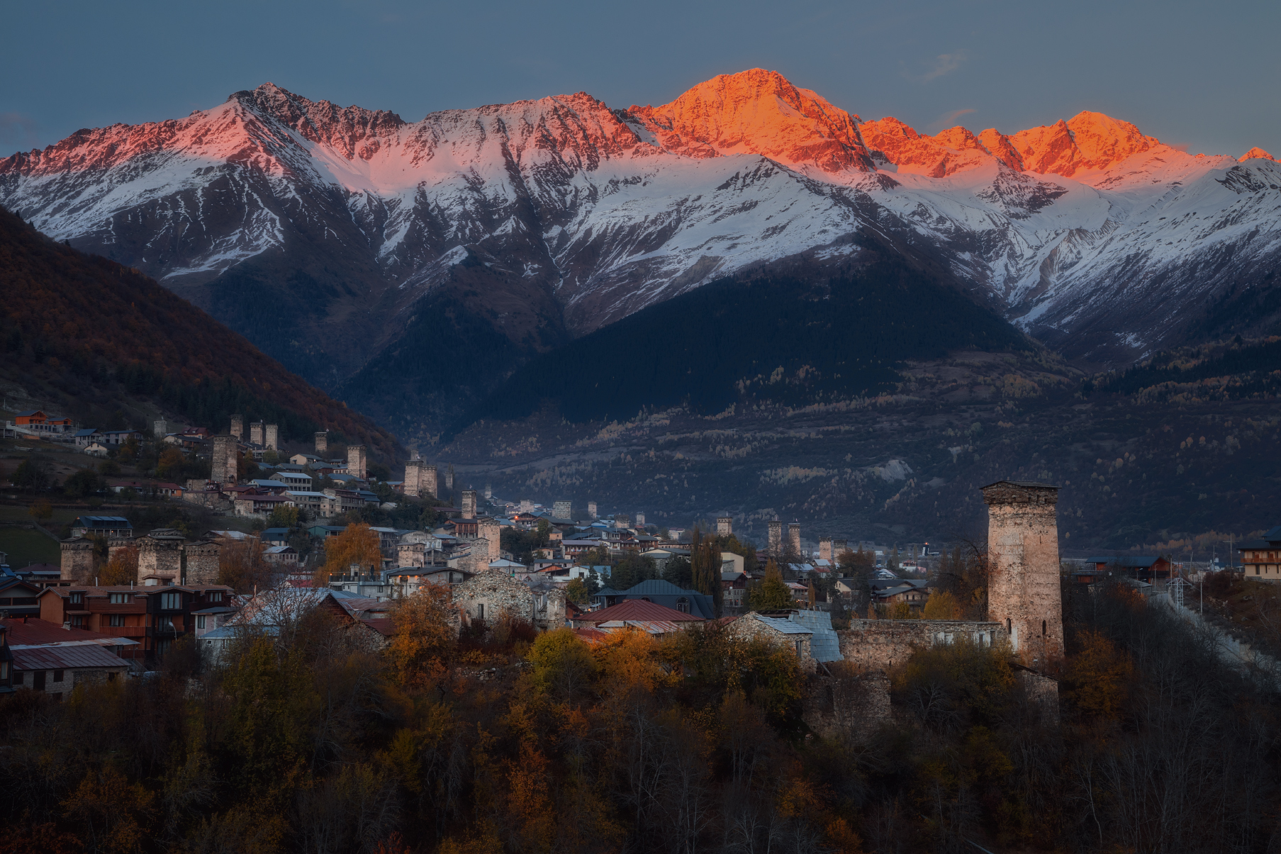 грузия сванетия местия башни georgia вечер сакартвело, Шишкин Дмитрий