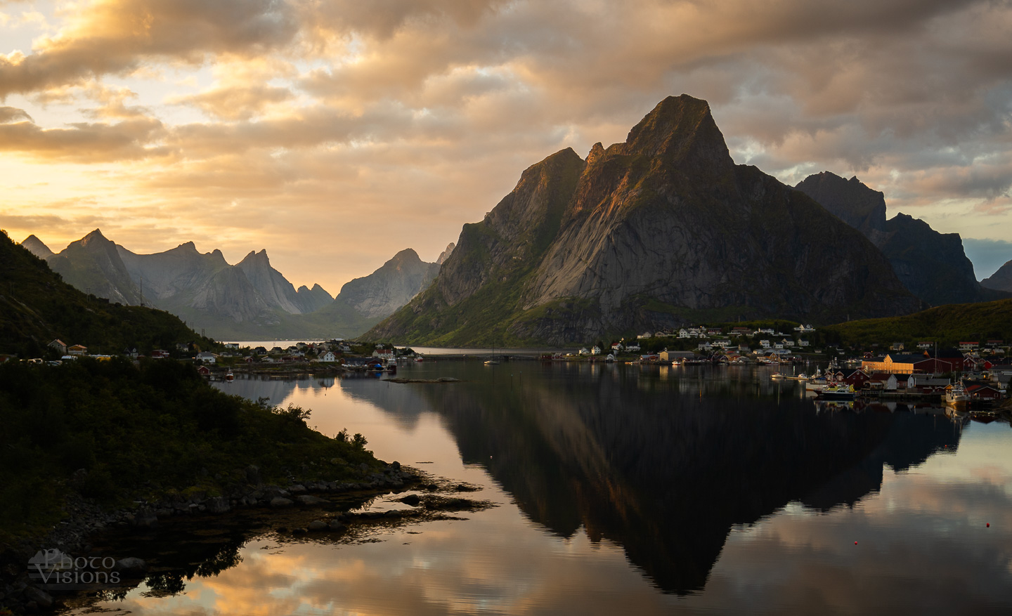 lofoten,reine,sunset,summer,mountains,sea,nature,landscape,, Photo Visions