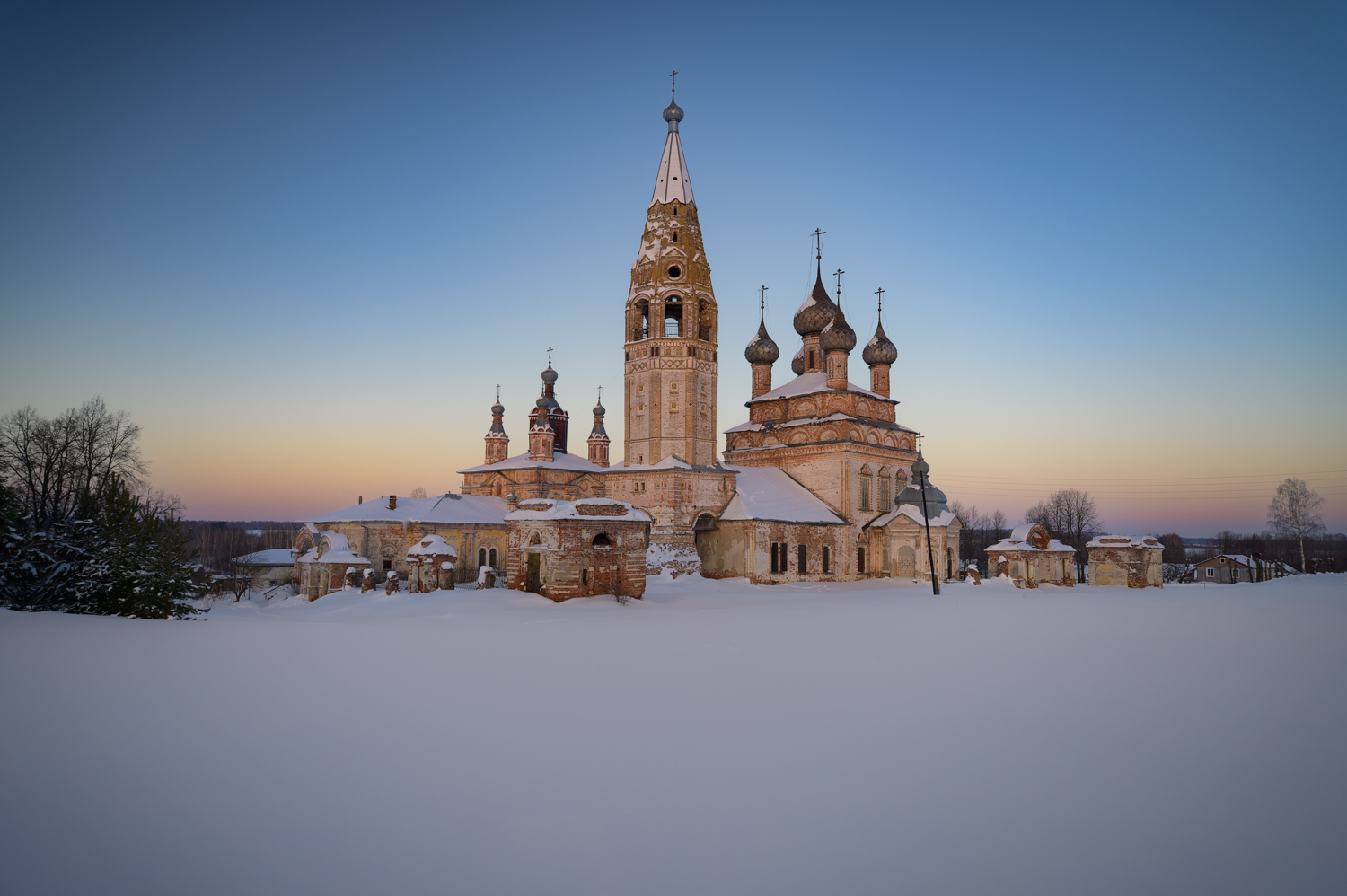 россия, село, деревня, парское, зима, храм, церковь, православие, ивановская областьб, вечер, Томислав Ракичевич