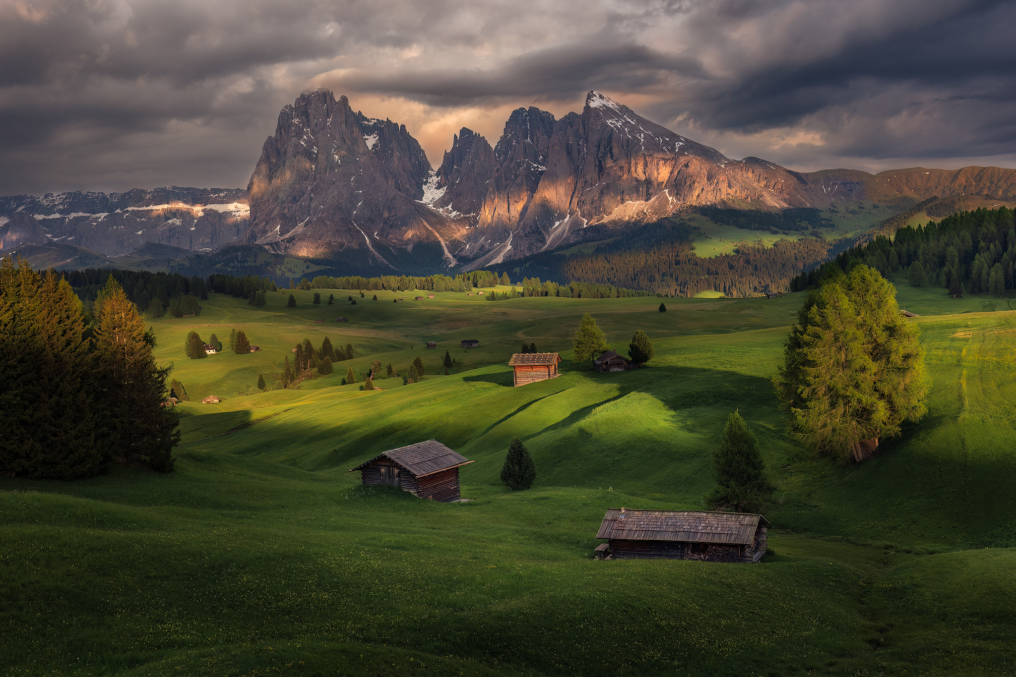 Seiser alm, landscape, sunset, travel, italy, dolomites, Lukas Trixl