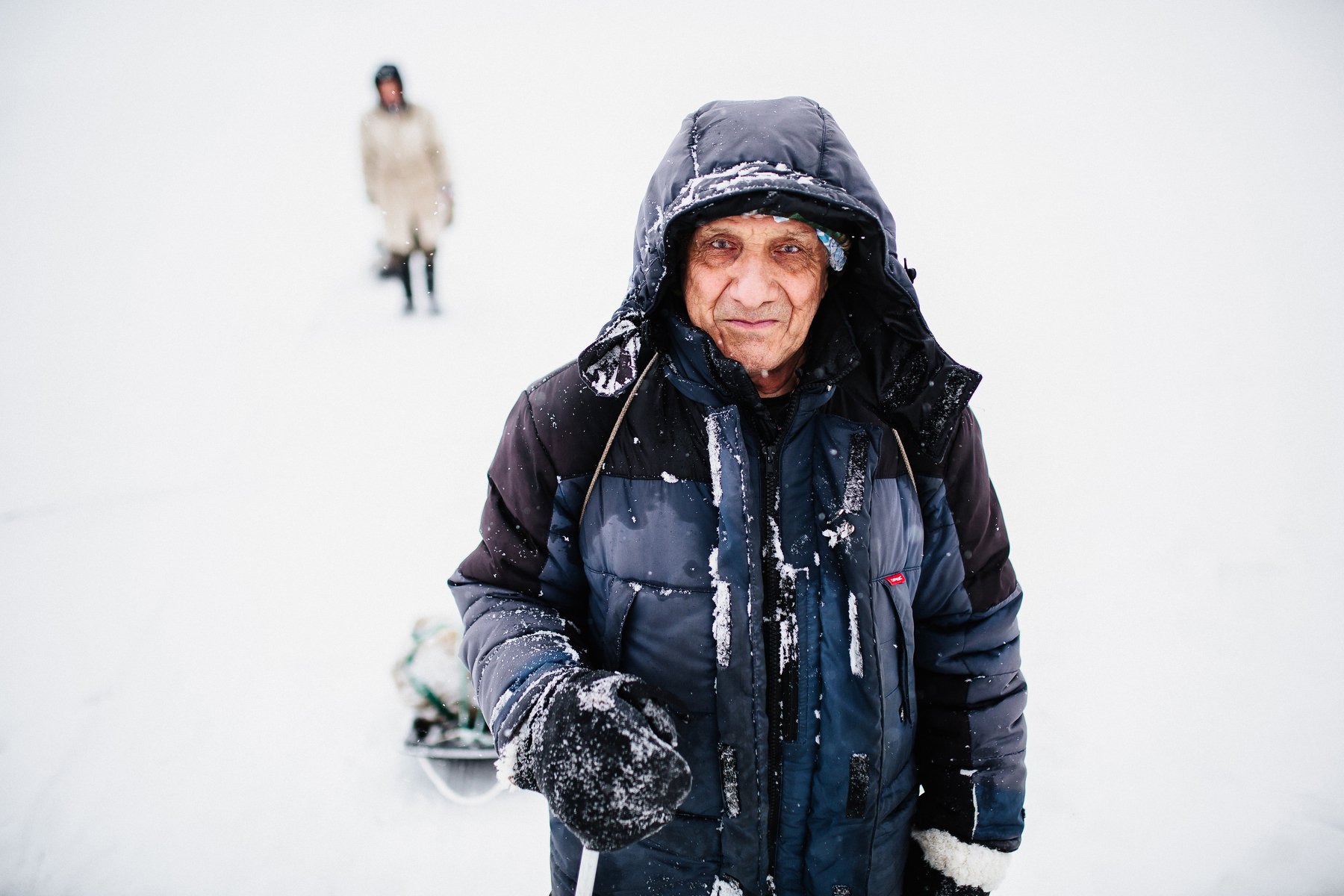 man old winter fisherman snow , Бондарцова Екатерина