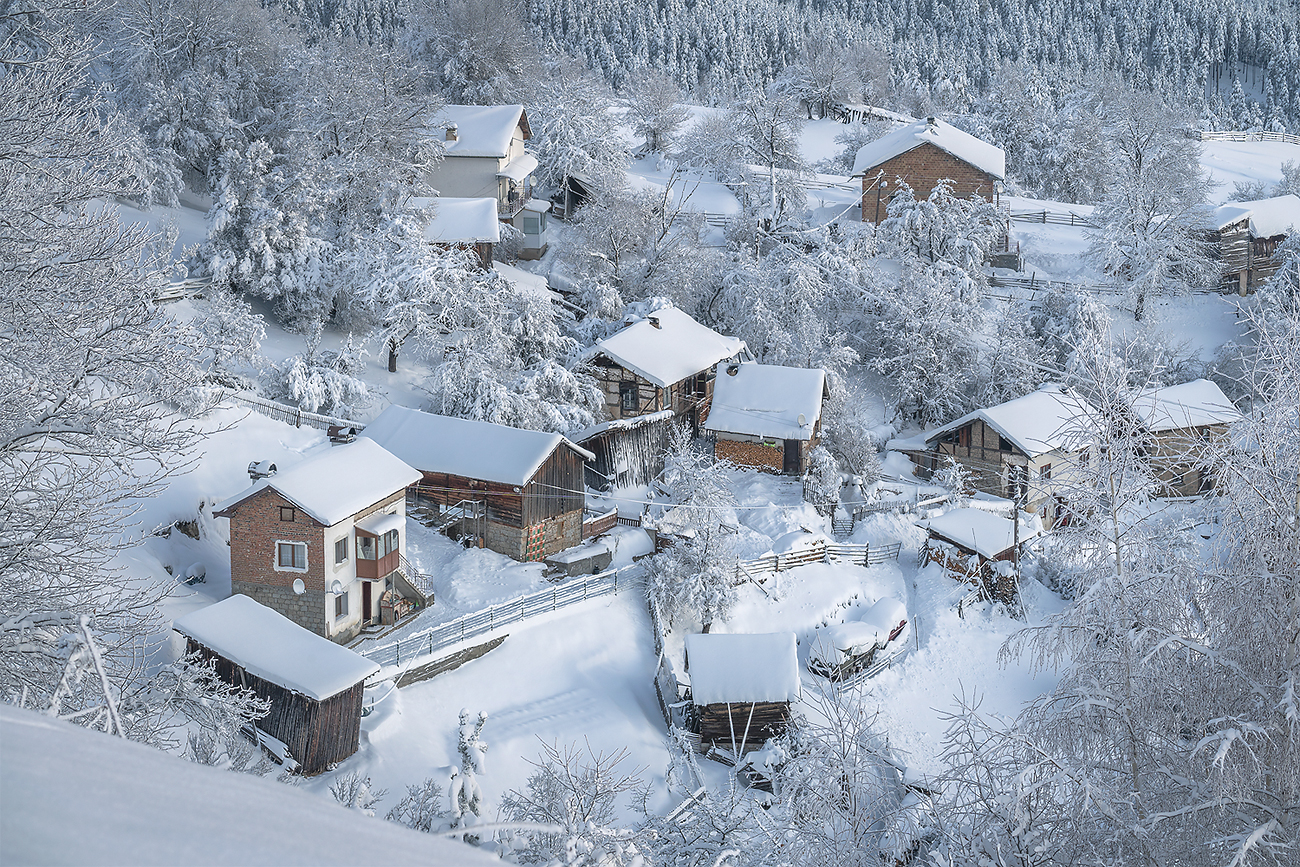 landscape, nature, scenery, oldhouses, village, snow, winter, mountain, rodopi, bulgaria, Александър Александров